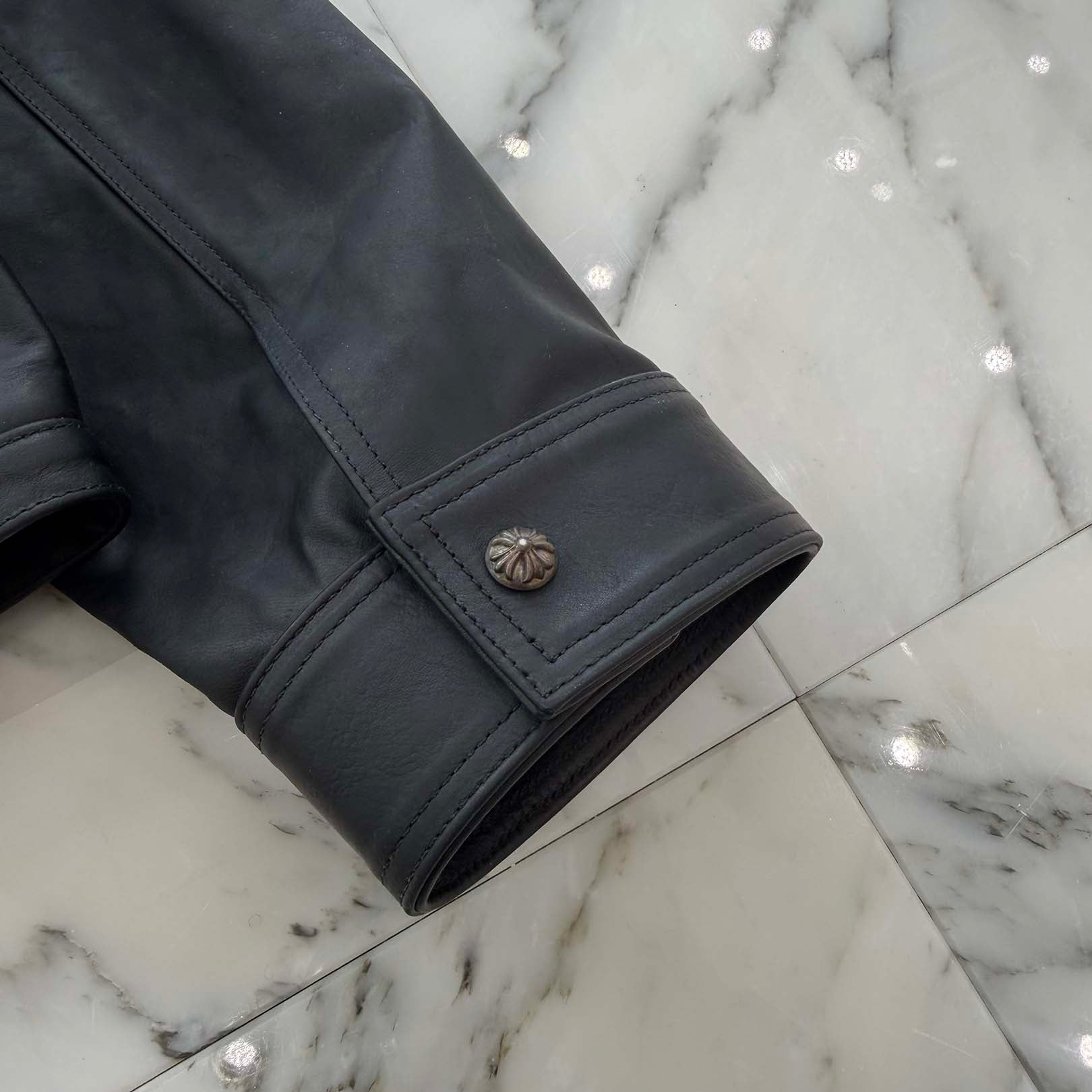 CHROME HEARTS Horsehide Whiplash Leather Jacket Size M クロムハーツ ホースハイド ウィップラッシュレザージャケット サイズM