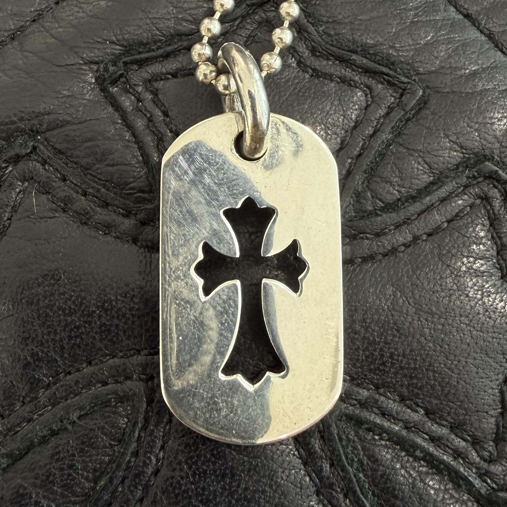 CHROME HEARTS Cut Out Cross Dock Tag Small Pendant Charm Pave Diamond クロムハーツ カットアウトクロス ドッグタグ スモール ペンダントチャーム パヴェダイヤモンド