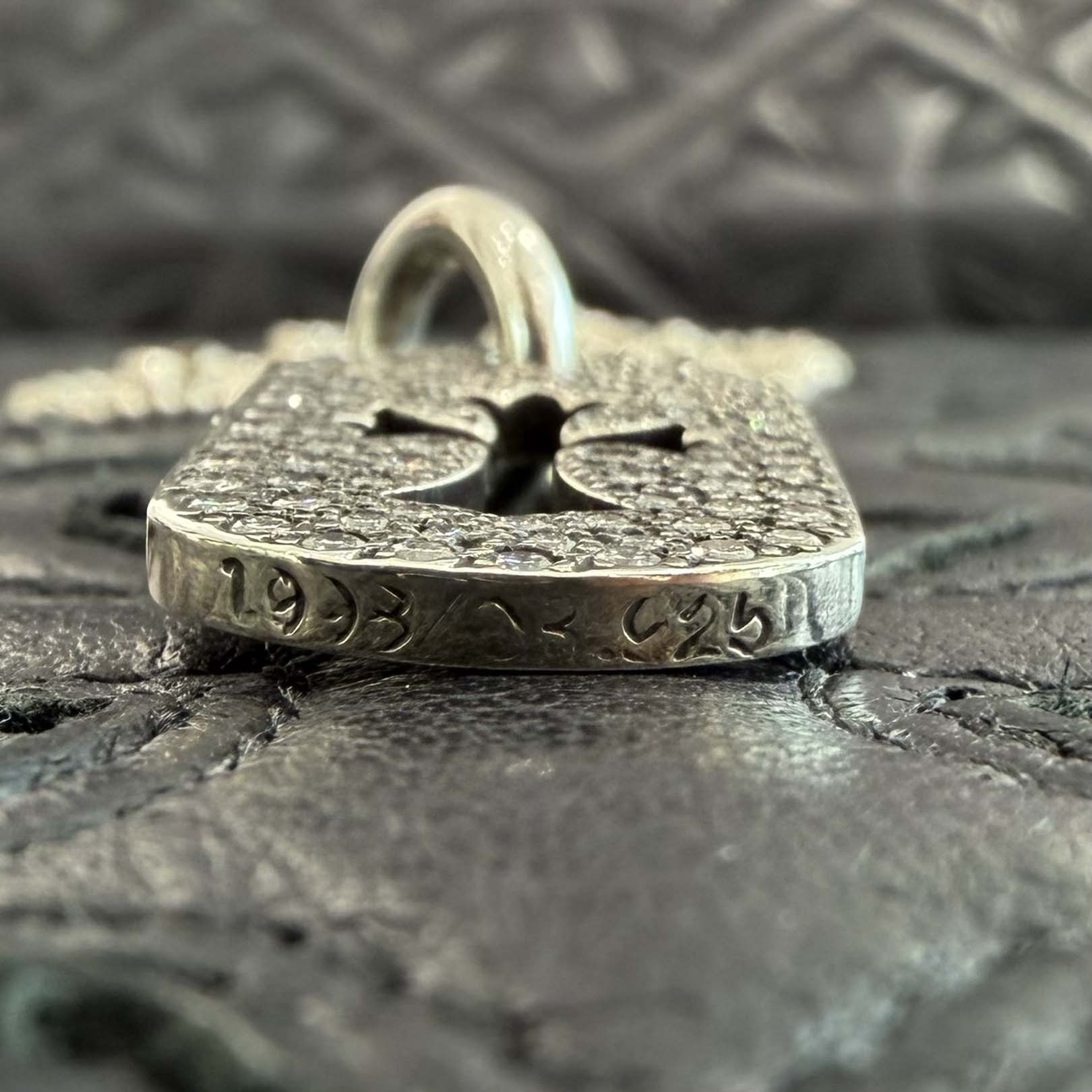 CHROME HEARTS Cut Out Cross Dock Tag Small Pendant Charm Pave Diamond クロムハーツ カットアウトクロス ドッグタグ スモール ペンダントチャーム パヴェダイヤモンド