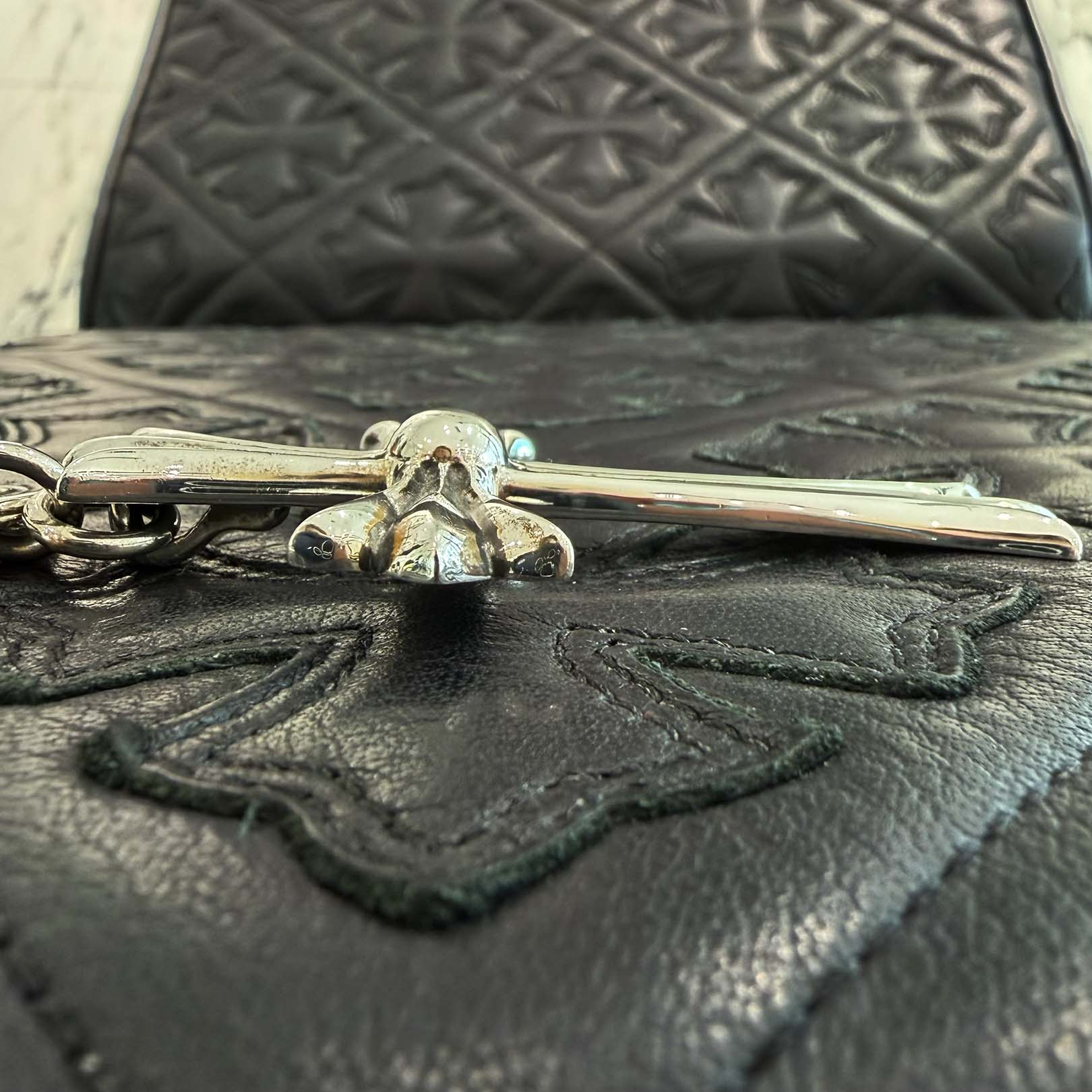 CHROME HEARTS Large CH Cross Key Ring With Dagger クロムハーツ ラージ CHクロス キーリング ウィズ ダガー シルバー925