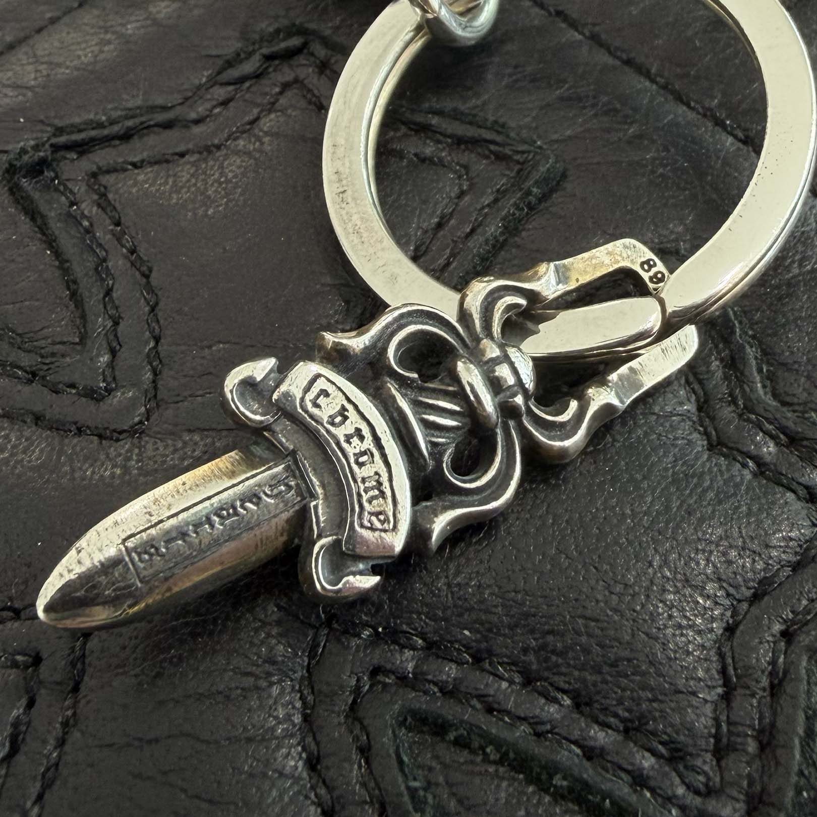 CHROME HEARTS Large CH Cross Key Ring With Dagger クロムハーツ ラージ CHクロス キーリング ウィズ ダガー シルバー925