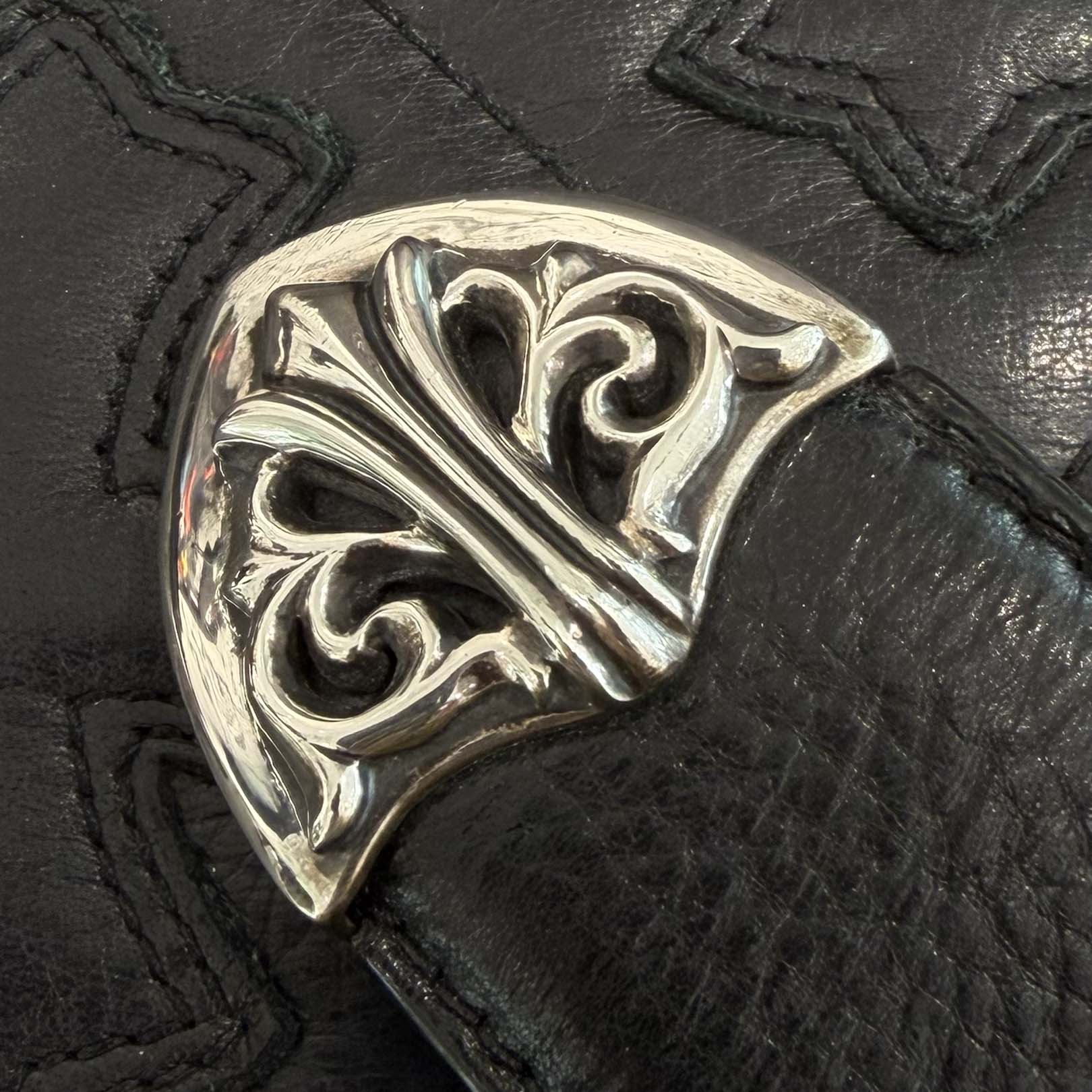 CHROME HEARTS 3PC Classic Leather Belt Size 34 Inch クロムハーツ