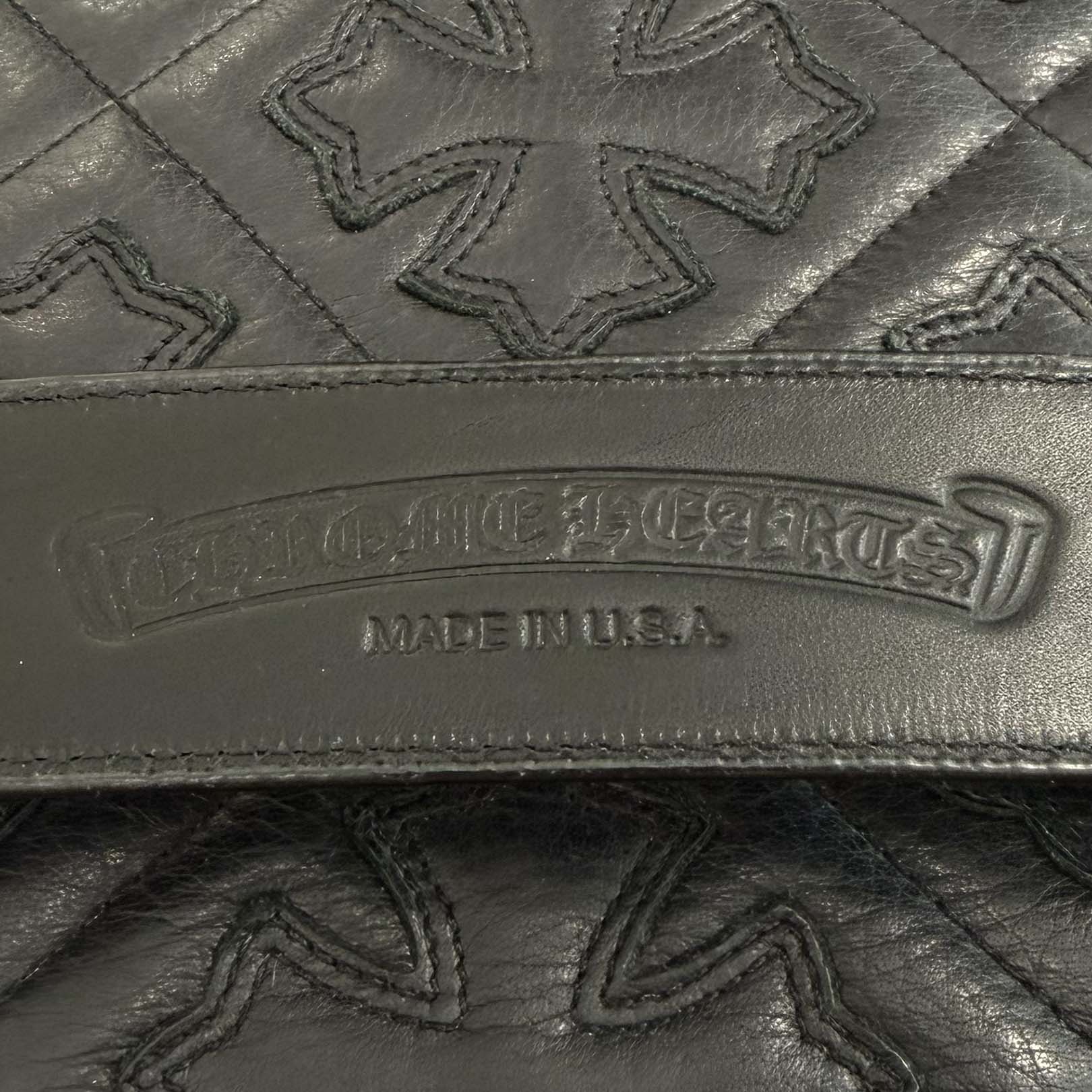 CHROME HEARTS 3PC Classic Leather Belt Size 34 Inch クロムハーツ 3PC クラシック レザーベルト サイズ34インチ