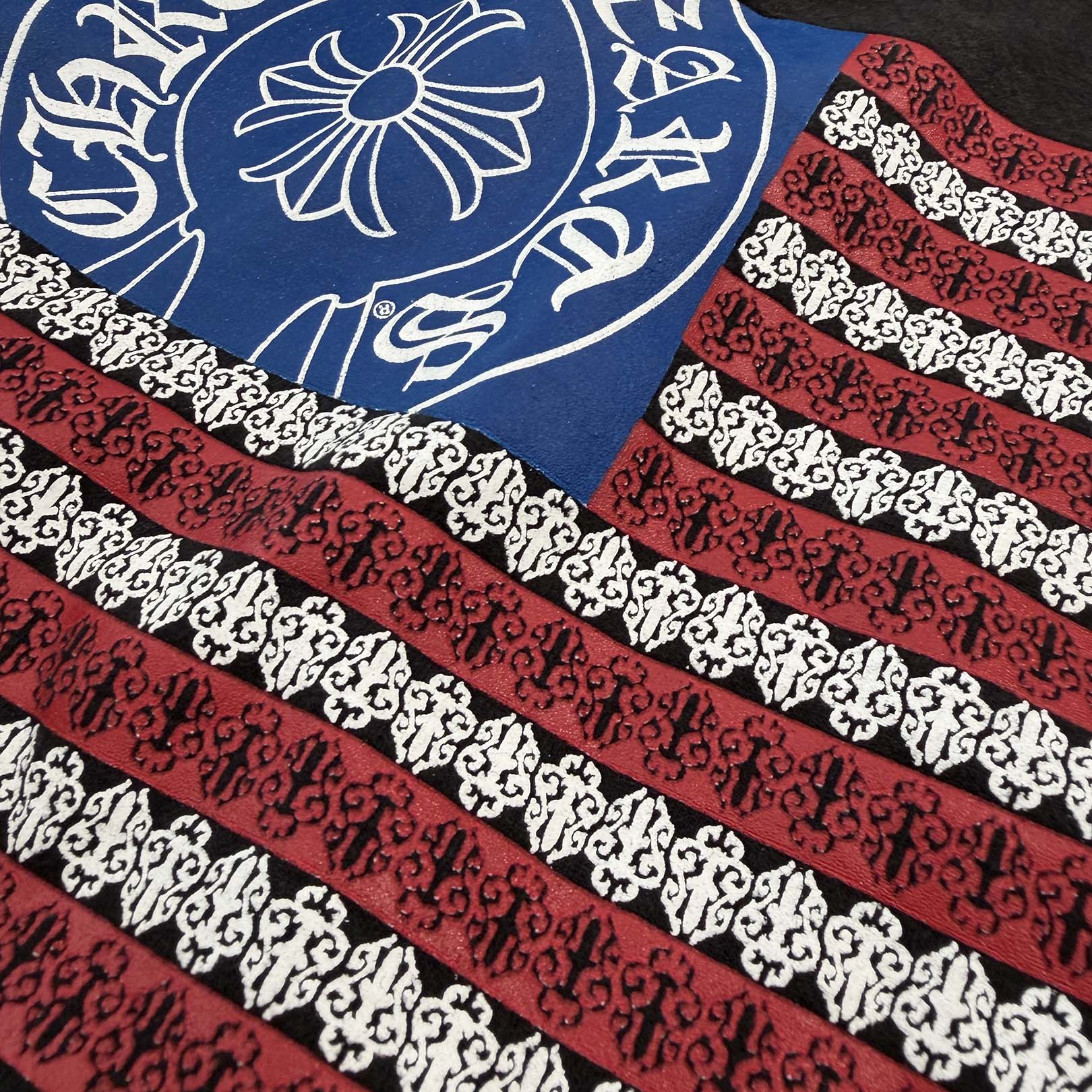 CHROME HEARTS American Flag Scroll Logo Pullover Hoodie Size L クロムハーツ アメリカ国旗 スクロールロゴ プルオーバーフーディー サイズL