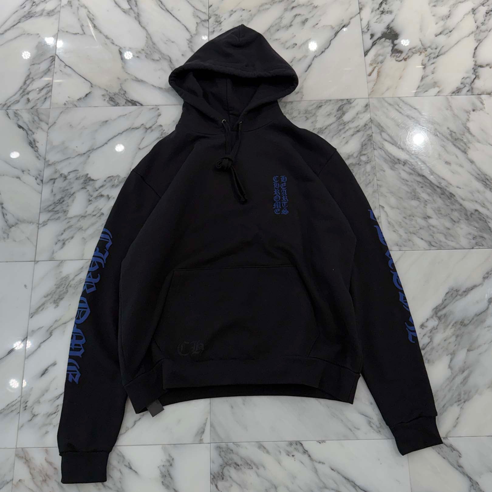 CHROME HEARTS Vertical Logo Pullover Hoodie Size S クロムハーツ ヴァーティカルロゴ プルオーバーフーディー サイズS