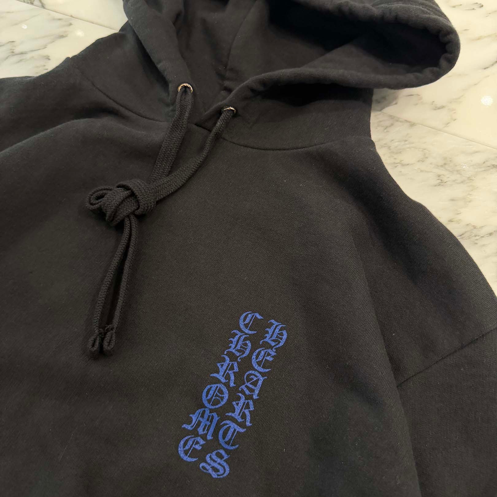 CHROME HEARTS Vertical Logo Pullover Hoodie Size S クロムハーツ ヴァーティカルロゴ プルオーバーフーディー サイズS