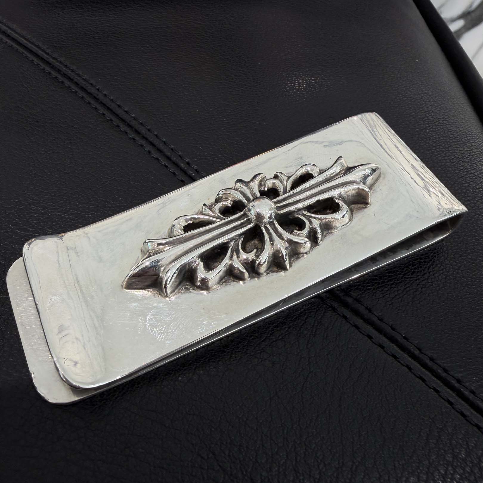 CHROME HEARTS Large Floral Cross Money Clip クロムハーツ ラージフローラルクロス マネークリップ