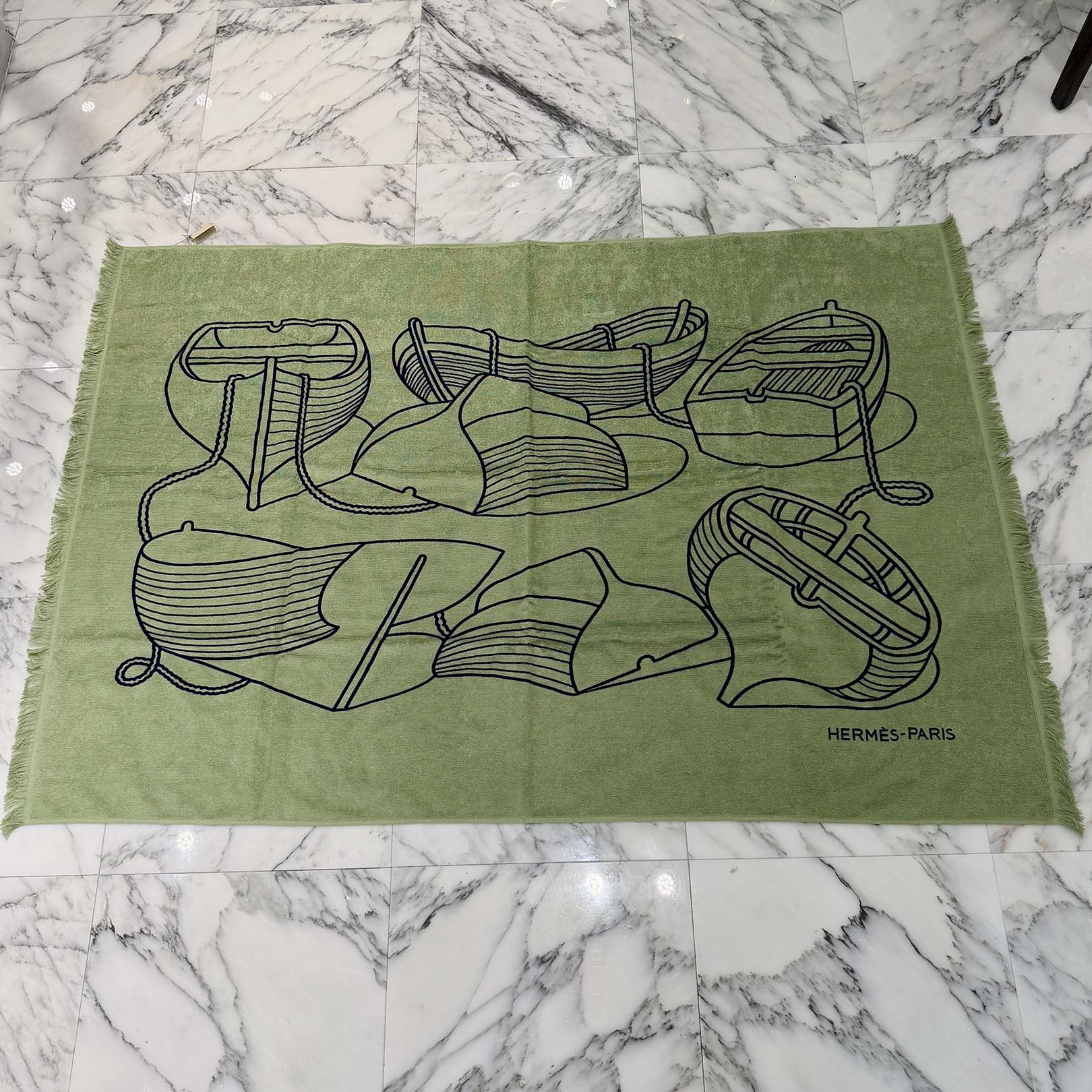 HERMES Drap de Plage Yachting Thalassa Beach Towel HTH2501 エルメス ドラップ・ド・プラージュ ヨッティング タラッサ ビーチタオル