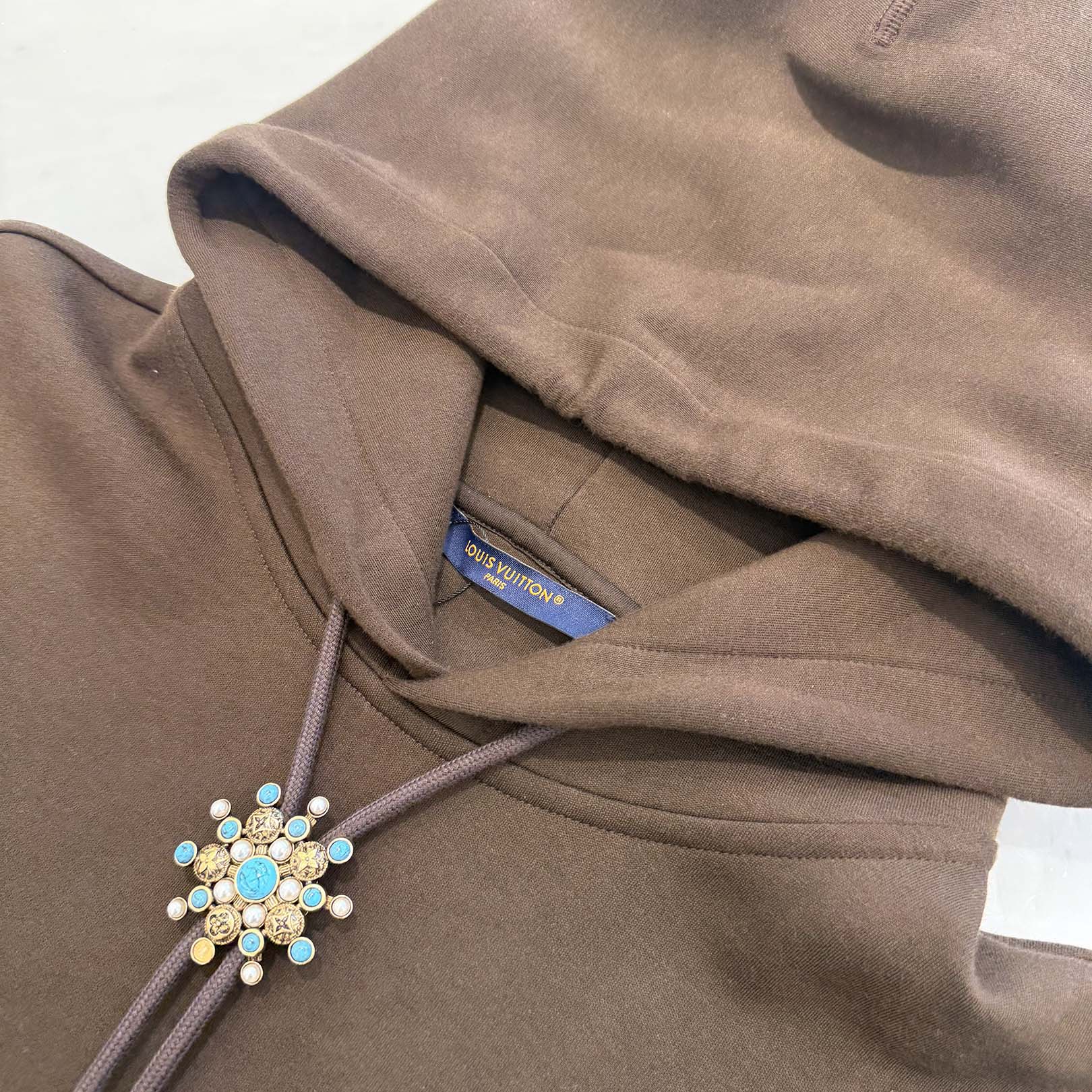 LOUIS VUITTON 2024AW Embellished Cotton Pullover Hoodie Size L ルイヴィトン エンベリッシュドコットンプルオーバーフーディ サイズL