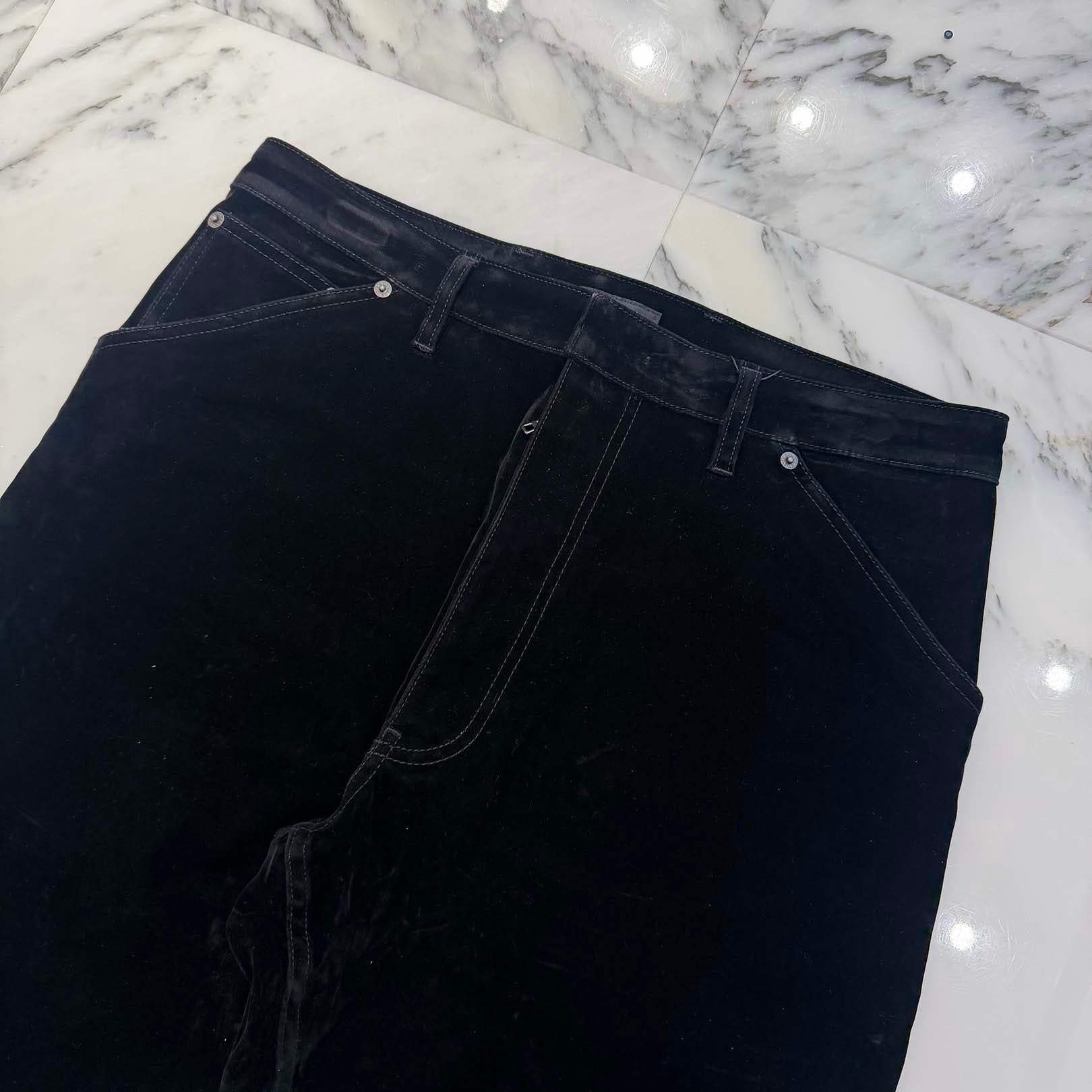 PRADA 2023AW Triangle Logo Velvet Velour Straight Pants GEP403 S000 12H0 Size M プラダ トライアングルロゴベルベットベロアストレートパンツ サイズM