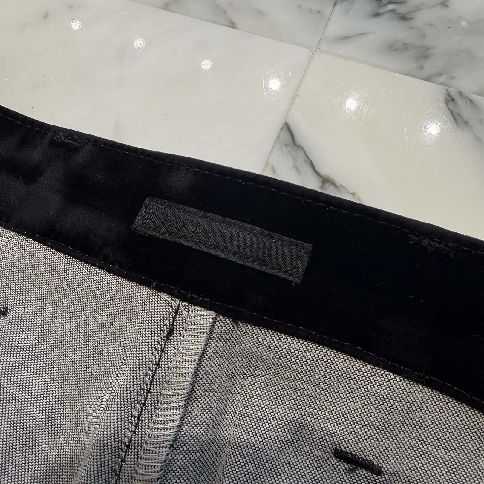 PRADA 2023AW Triangle Logo Velvet Velour Straight Pants GEP403 S000 12H0 Size M プラダ トライアングルロゴベルベットベロアストレートパンツ サイズM