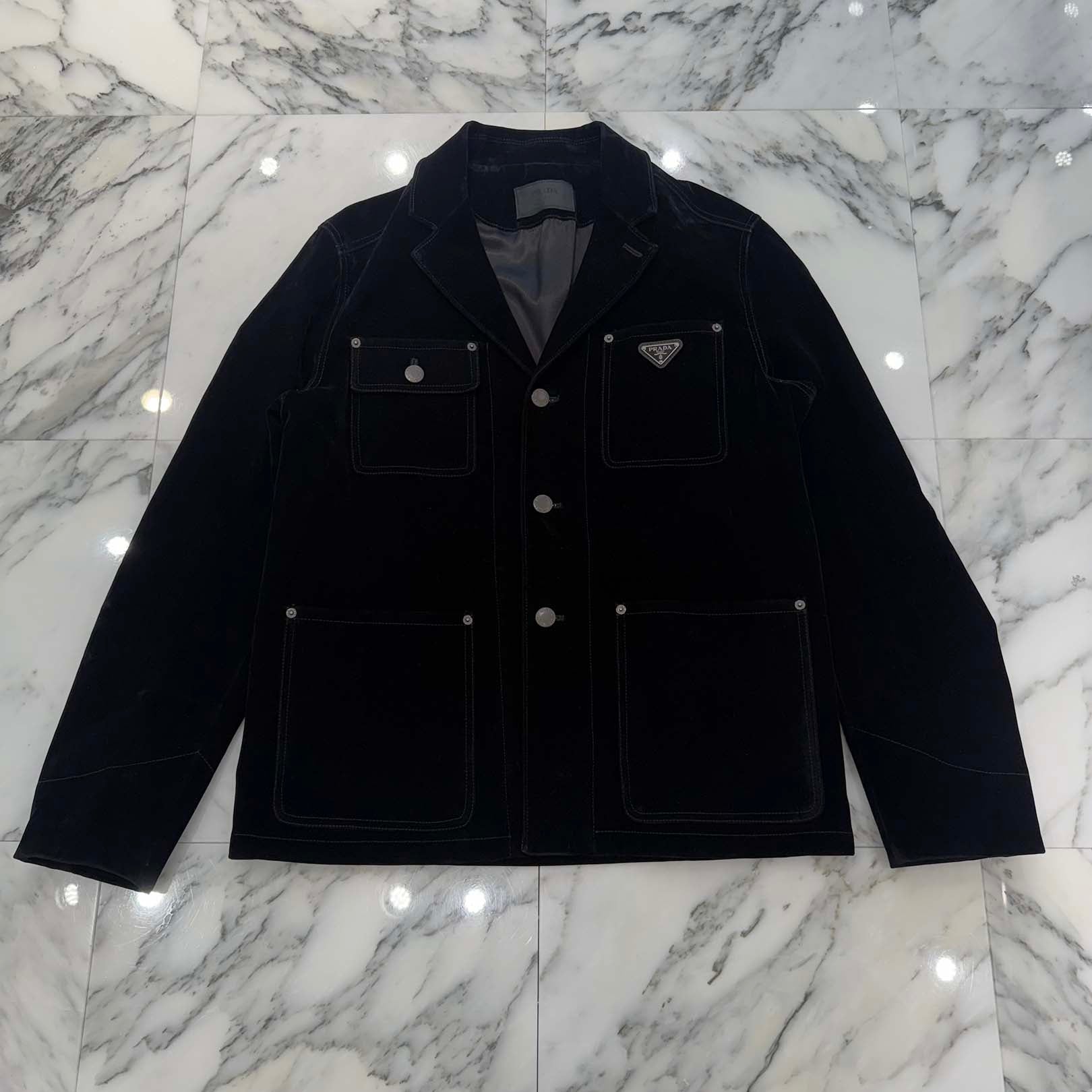 PRADA 2024SS Cotton Velvet Blouson Jacket GEB276 S000 12HO Size 50 プラダ コットンベルベット ブルゾンジャケット サイズ50
