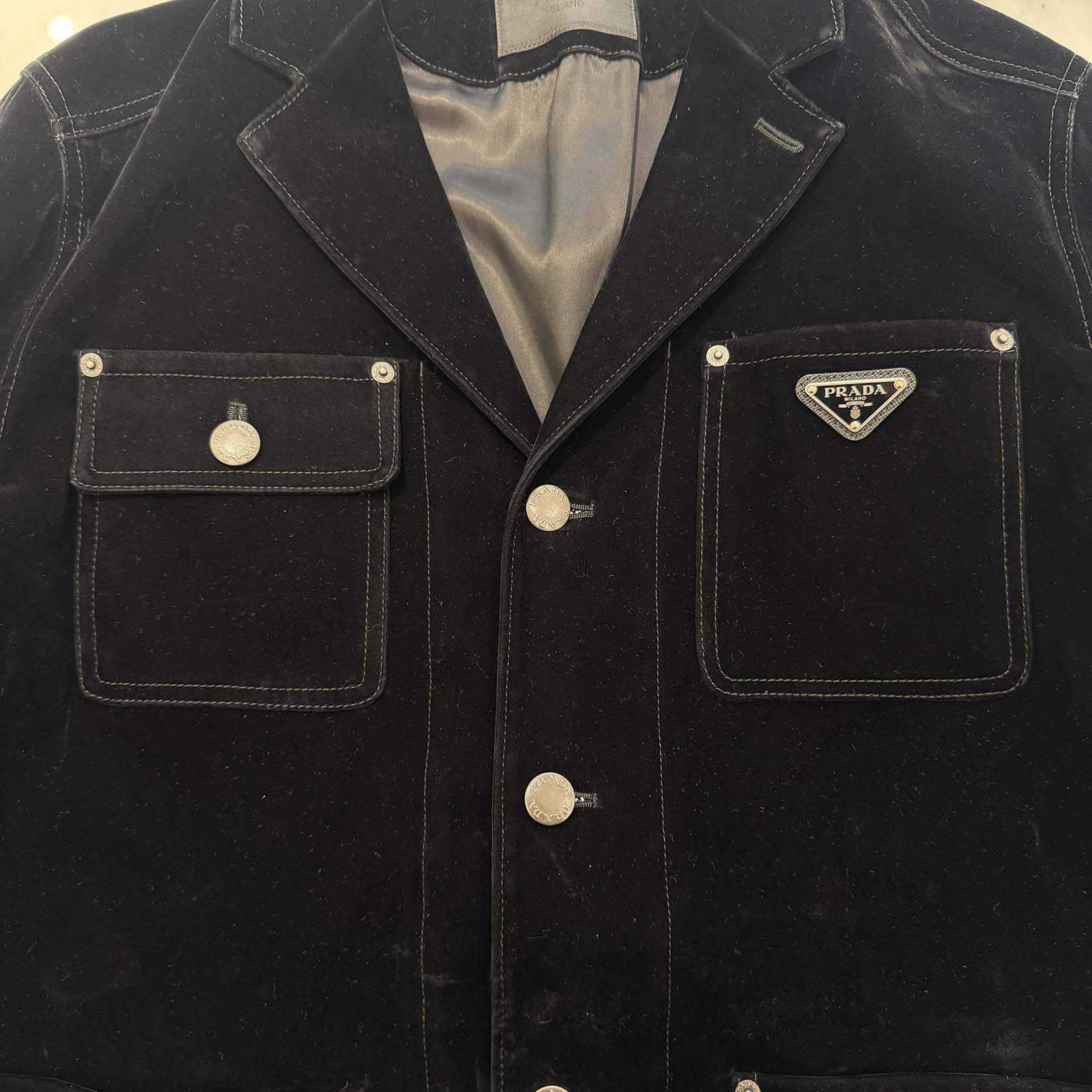 PRADA 2024SS Cotton Velvet Blouson Jacket GEB276 S000 12HO Size 50 プラダ コットンベルベット ブルゾンジャケット サイズ50
