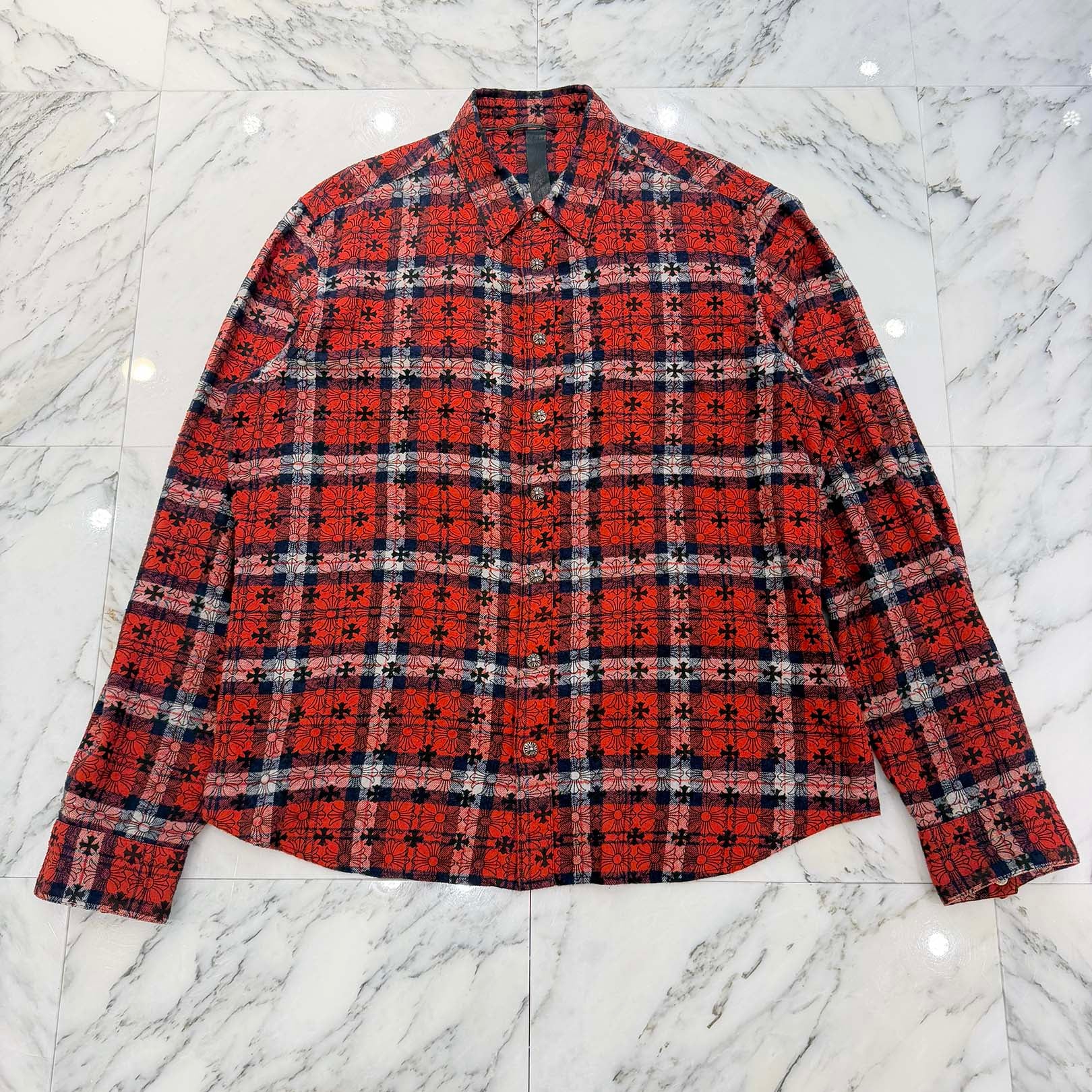 CHROME HEARTS Y NOT Loose Ends Check Shirt Size XL クロムハーツ ワイノット ルーズエンド チェックシャツ サイズXL