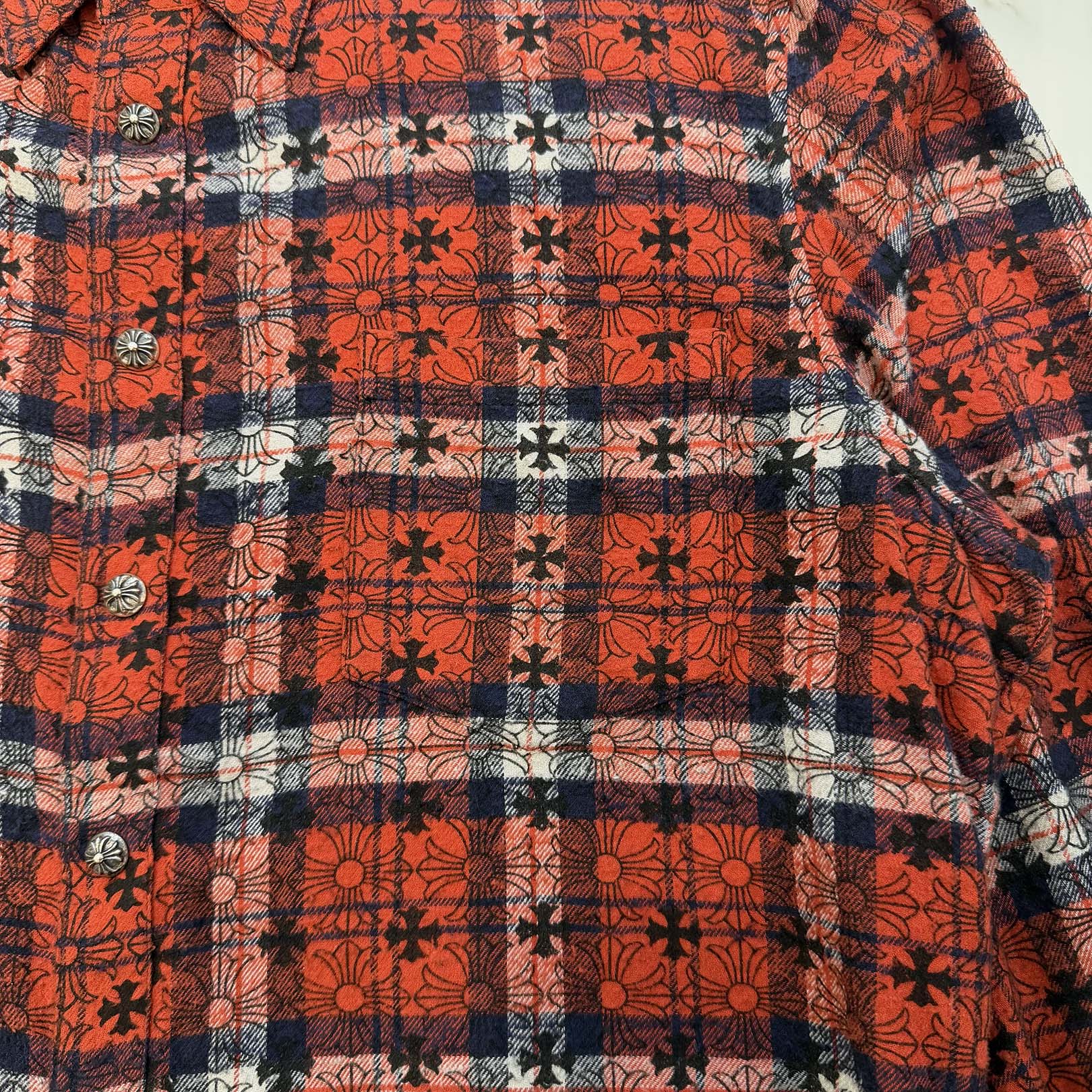 CHROME HEARTS Y NOT Loose Ends Check Shirt Size XL クロムハーツ ワイノット ルーズエンド チェックシャツ サイズXL