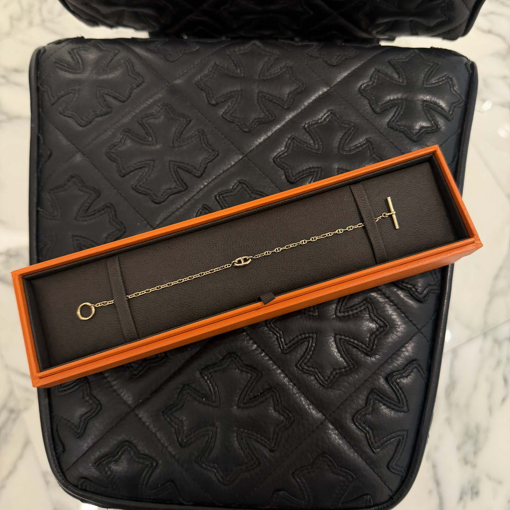 HERMES 18K YG Chaine d'Ancre New Farandole Bracelet Size SH エルメス 18K イエローゴールド シェーヌダンクル ニューファランドールブレスレット サイズSH