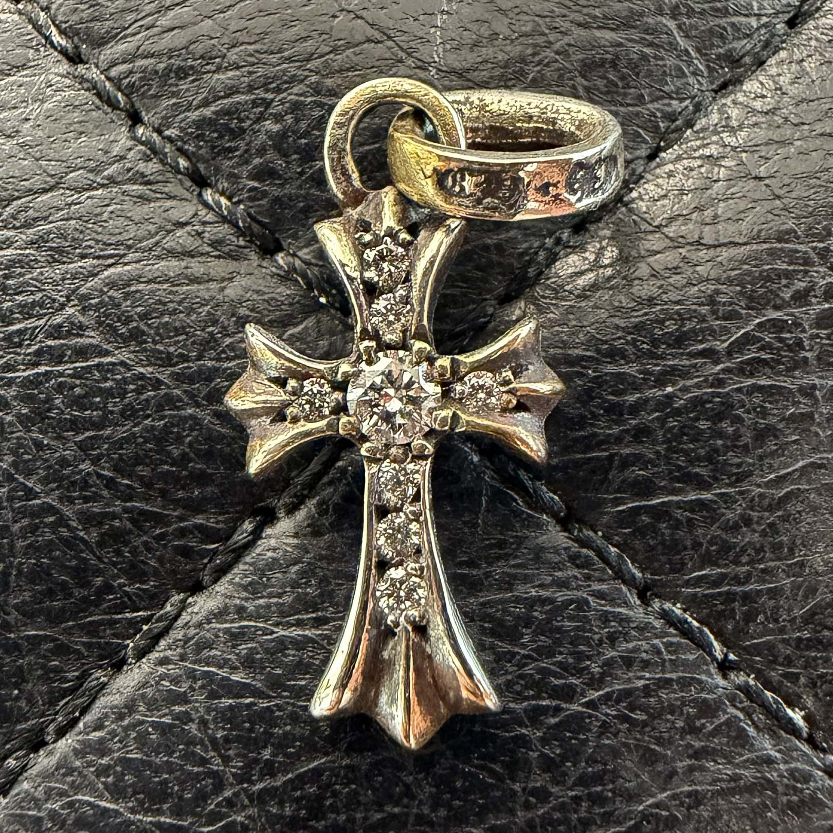 CHROME HEARTS Baby Fat Cross Pave Diamond Pendant Top クロムハーツ