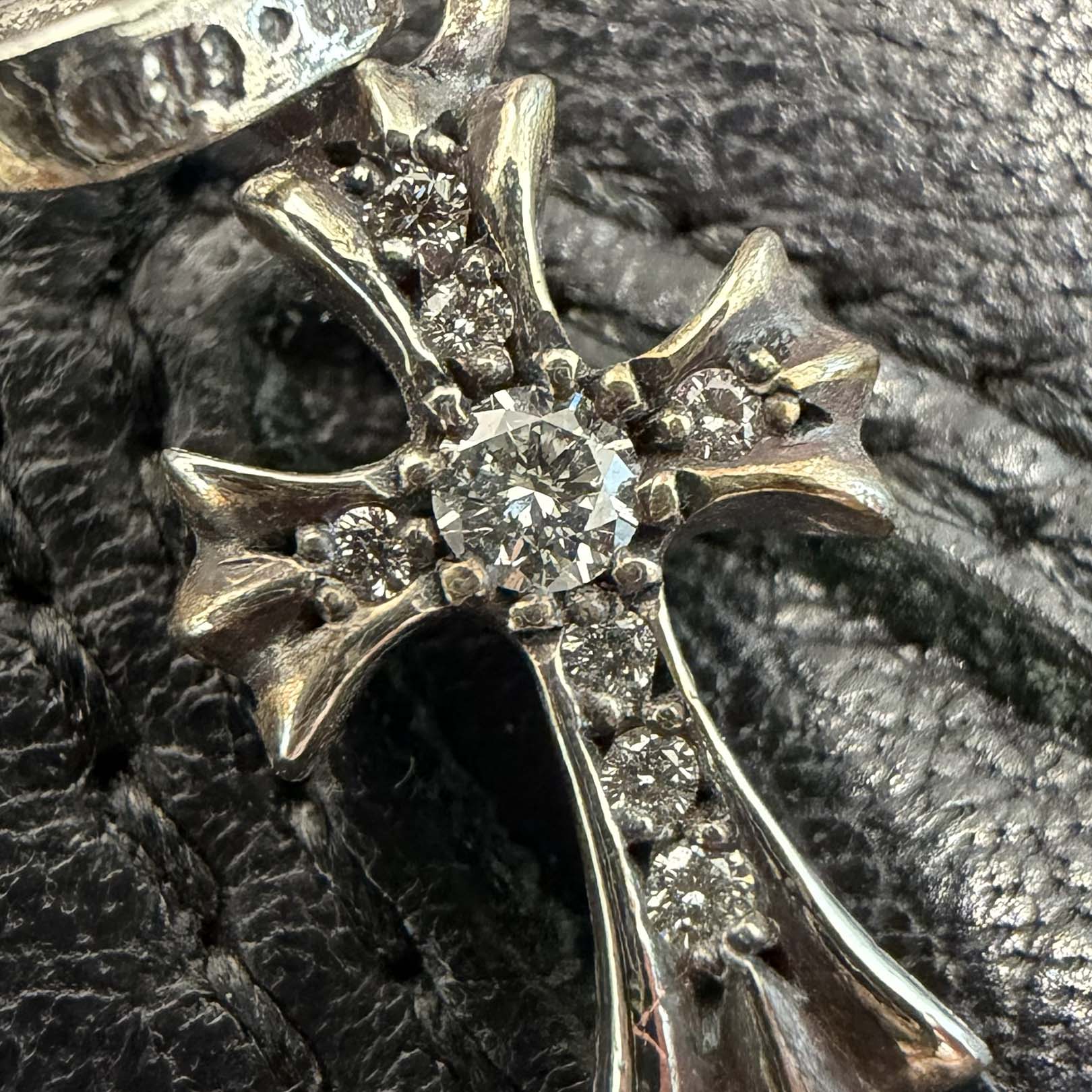 CHROME HEARTS Baby Fat Cross Pave Diamond Pendant Top クロムハーツ ベイビーファット クロス パヴェダイヤモンド ペンダントトップ