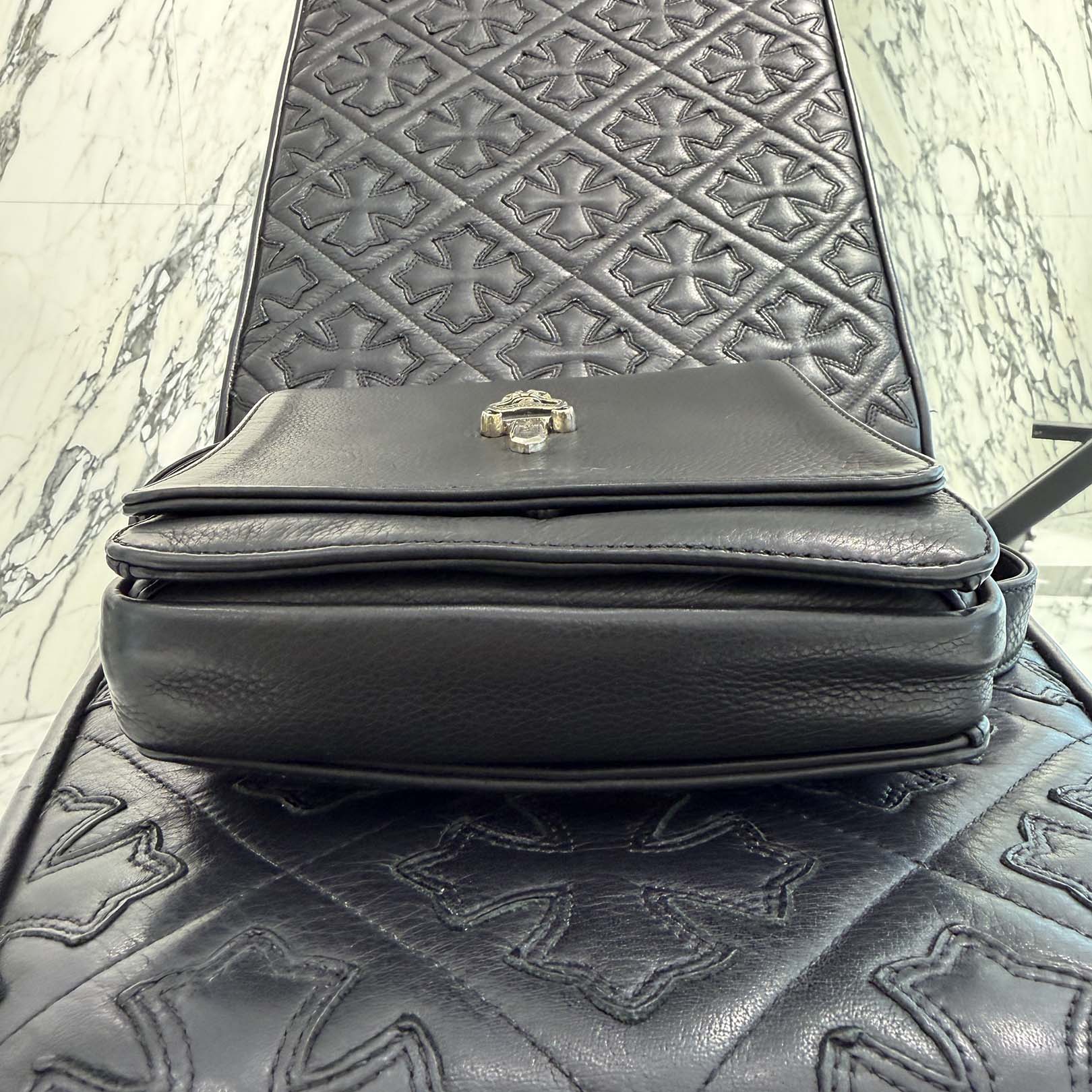 CHROME HEARTS MILO Large Dagger Leather Shoulder Bag クロムハーツ マイロ ラージダガー レザーショルダーバッグ