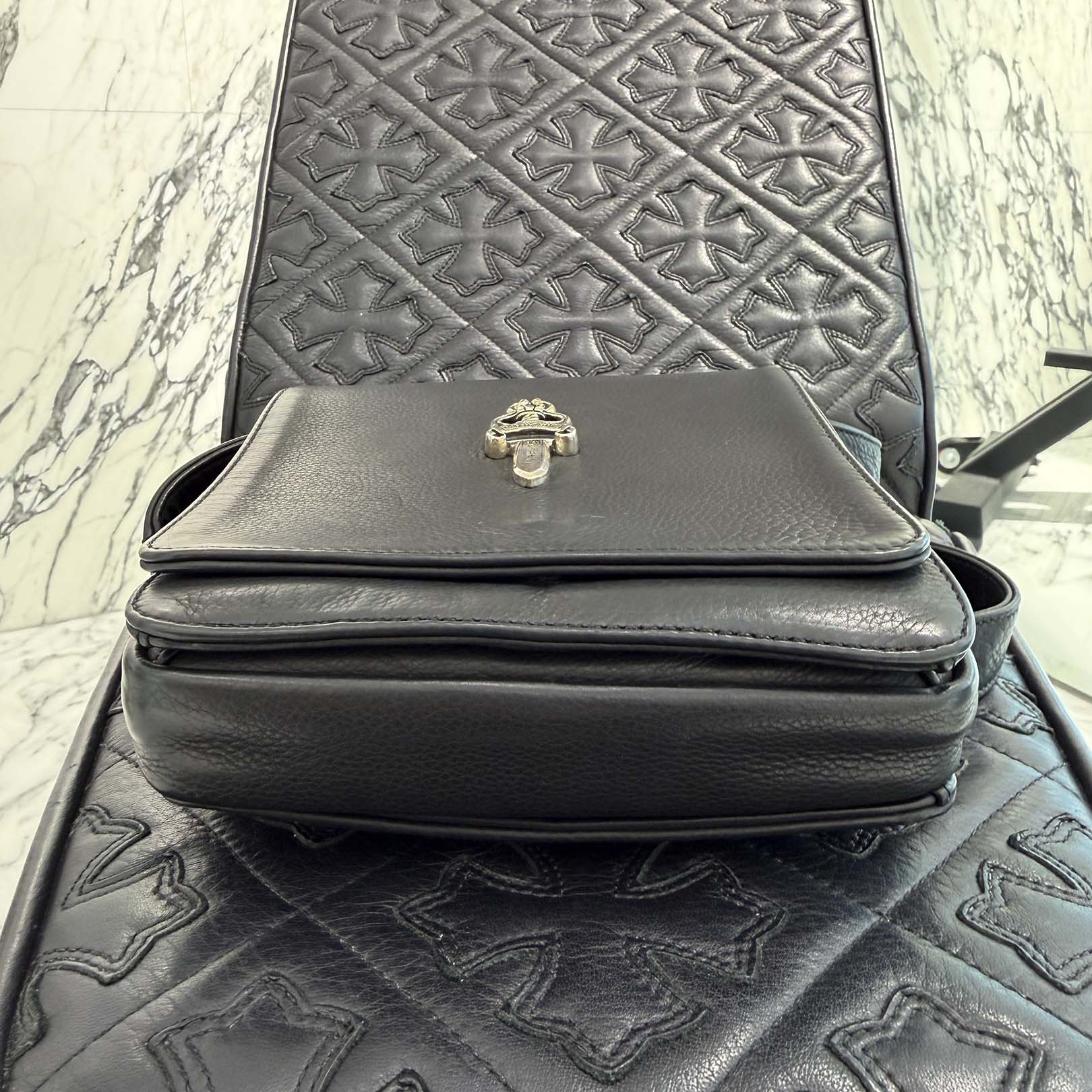 CHROME HEARTS MILO Large Dagger Leather Shoulder Bag クロムハーツ マイロ ラージダガー レザーショルダーバッグ