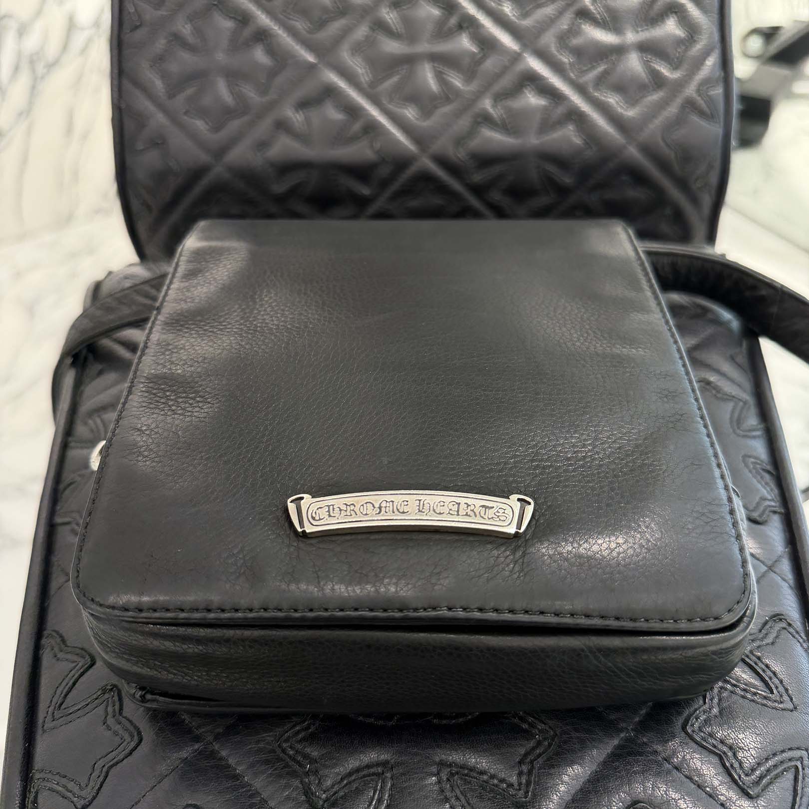 CHROME HEARTS MILO Large Dagger Leather Shoulder Bag クロムハーツ マイロ ラージダガー レザーショルダーバッグ