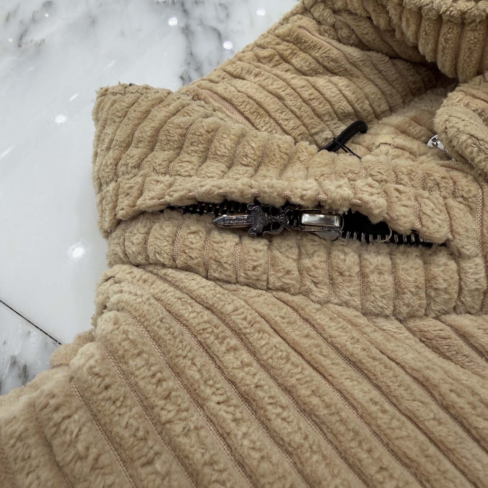 CHROME HEART × MATTY BOY Chomper Leather Patch Corduroy Puffer Jacket Size M クロムハーツ × マッティボーイ チョンパーレザーパッチ コーデュロイ パファージャケット サイズM