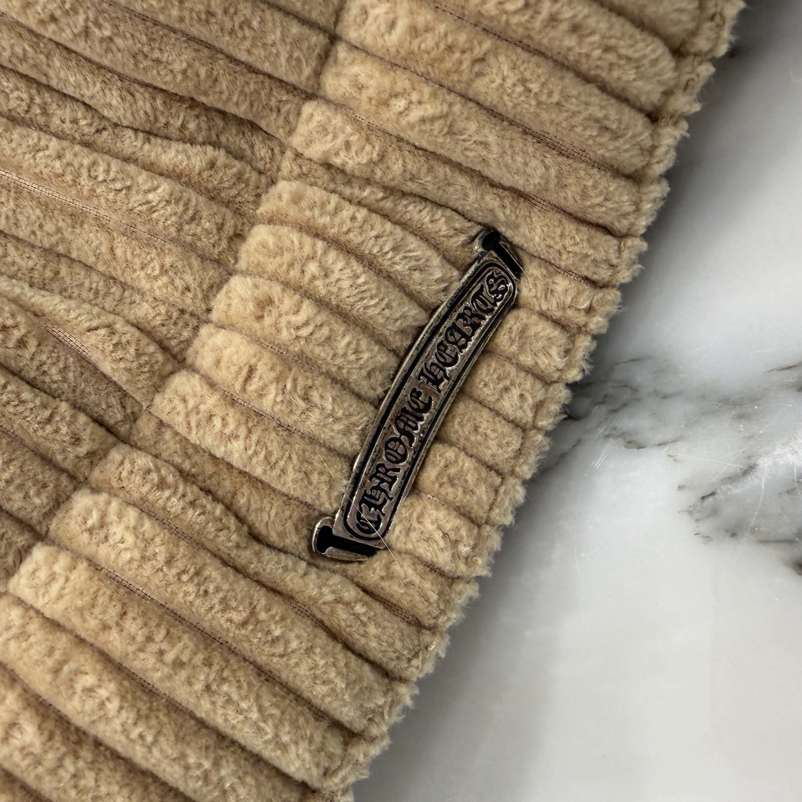 CHROME HEART × MATTY BOY Chomper Leather Patch Corduroy Puffer Jacket Size M クロムハーツ × マッティボーイ チョンパーレザーパッチ コーデュロイ パファージャケット サイズM