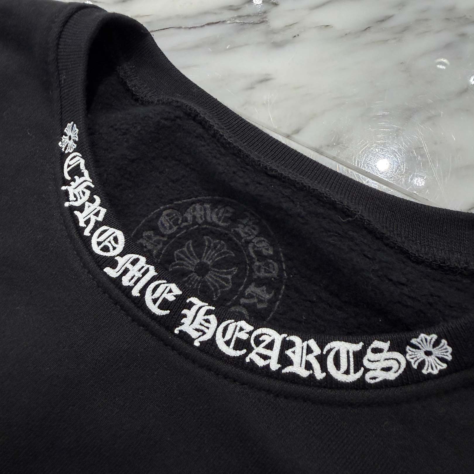 CHROME HEARTS Neck Logo Crewneck Sweatshirt Size L クロムハーツ ネックロゴクルーネックスウェットシャツ サイズL
