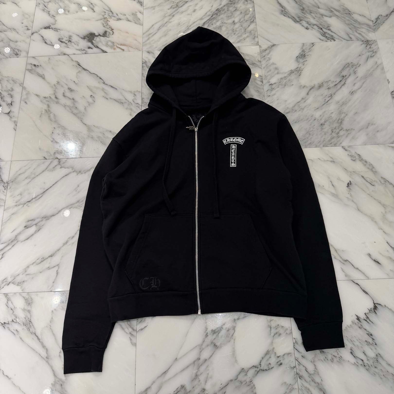 CHROME HEARTS T Bar Logo Back Arch USA Zip Up Hoodie Size M クロムハーツ Tバー ロゴ バックアーチ USA ジップアップ フーディ サイズM