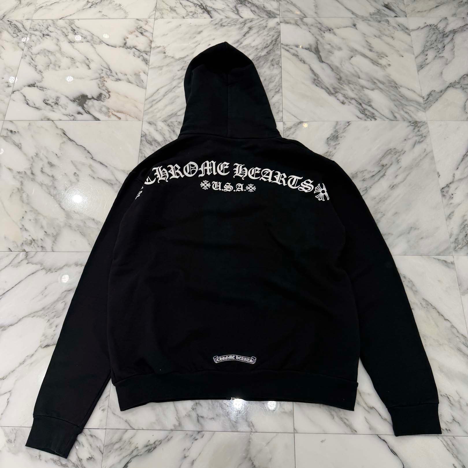 CHROME HEARTS T Bar Logo Back Arch USA Zip Up Hoodie Size M クロムハーツ Tバー ロゴ バックアーチ USA ジップアップ フーディ サイズM