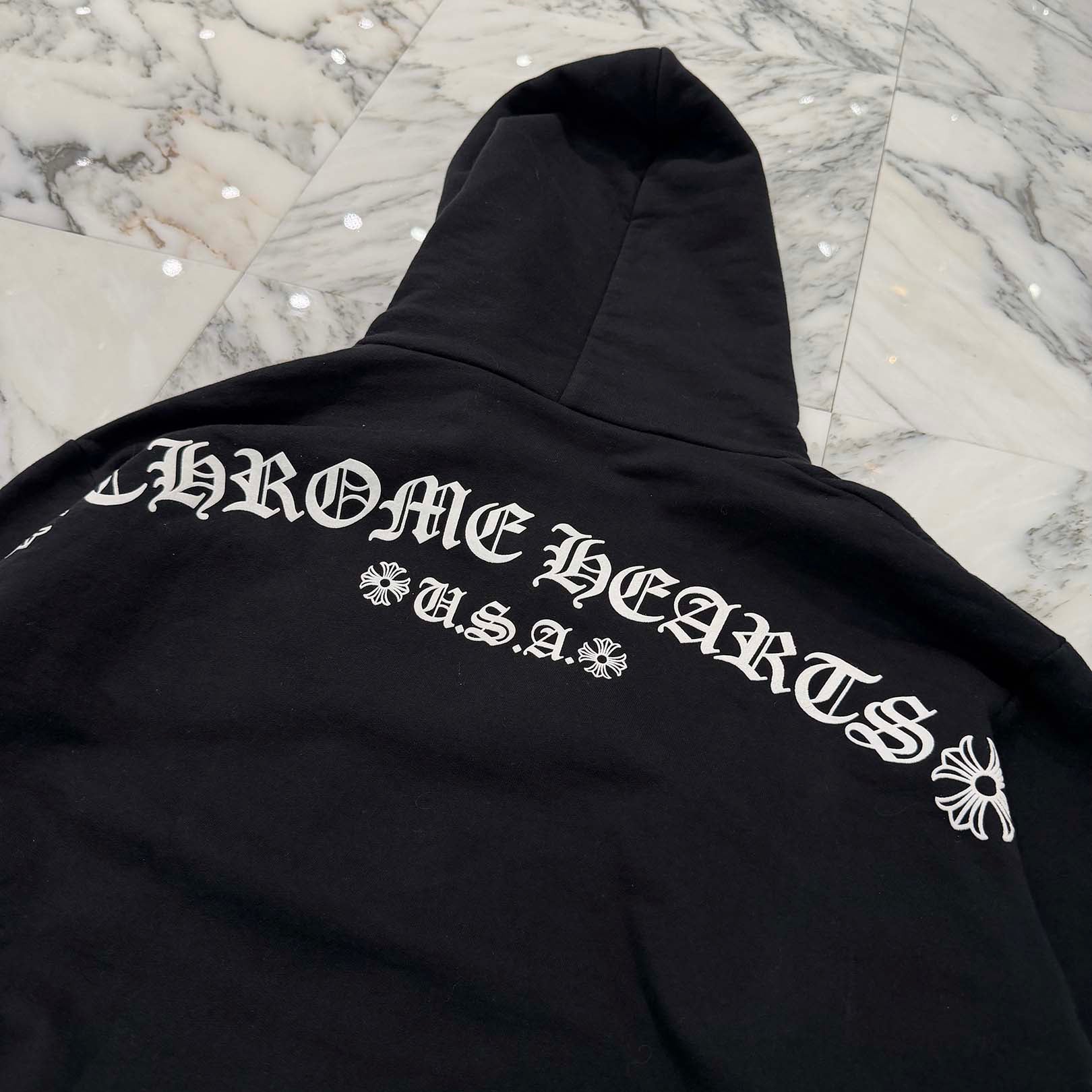 CHROME HEARTS T Bar Logo Back Arch USA Zip Up Hoodie Size M クロムハーツ Tバー ロゴ バックアーチ USA ジップアップ フーディ サイズM
