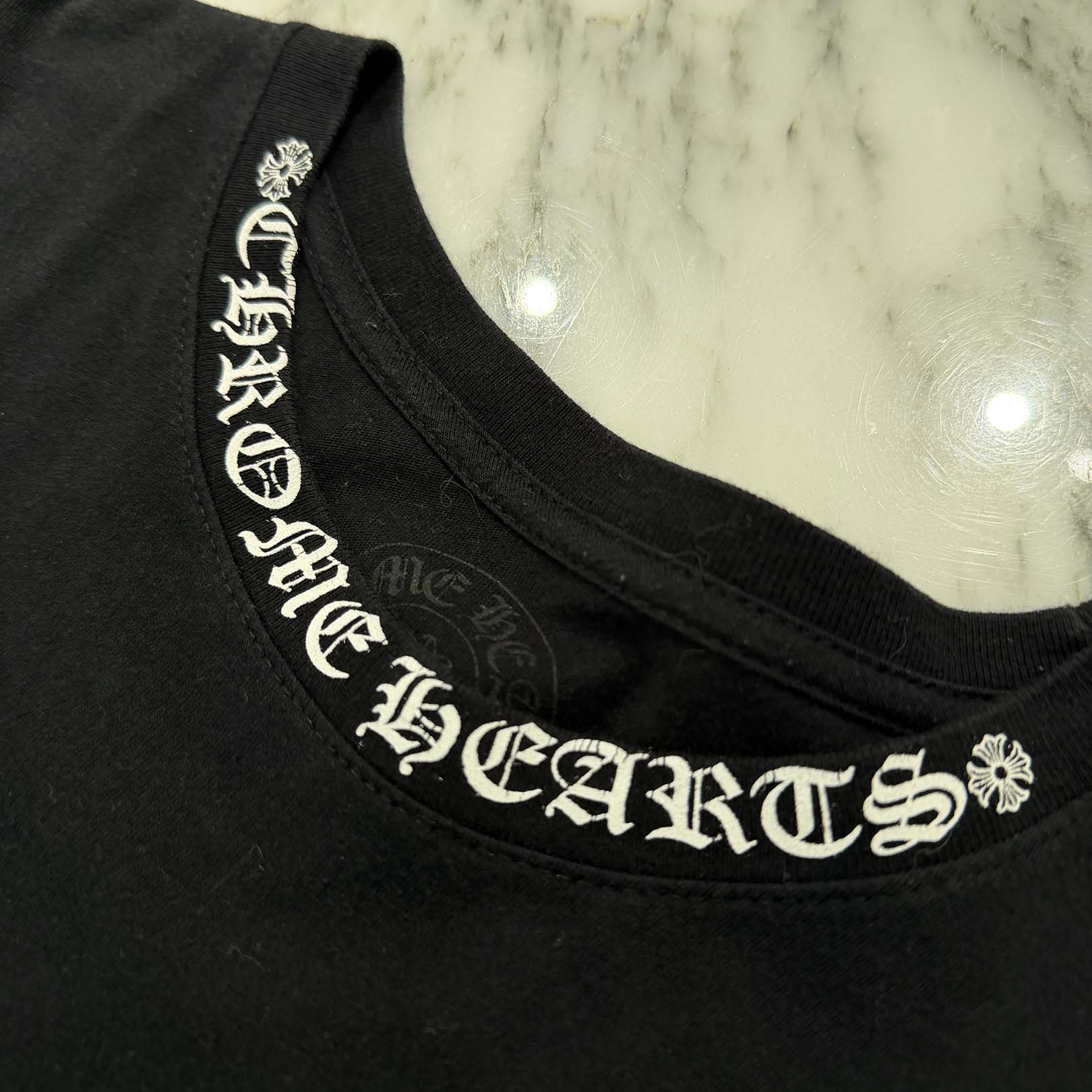 CHROME HEARTS Neck Logo Horseshoe Tee Size L クロムハーツ ネックロゴ ホースシュー Tシャツ サイズL