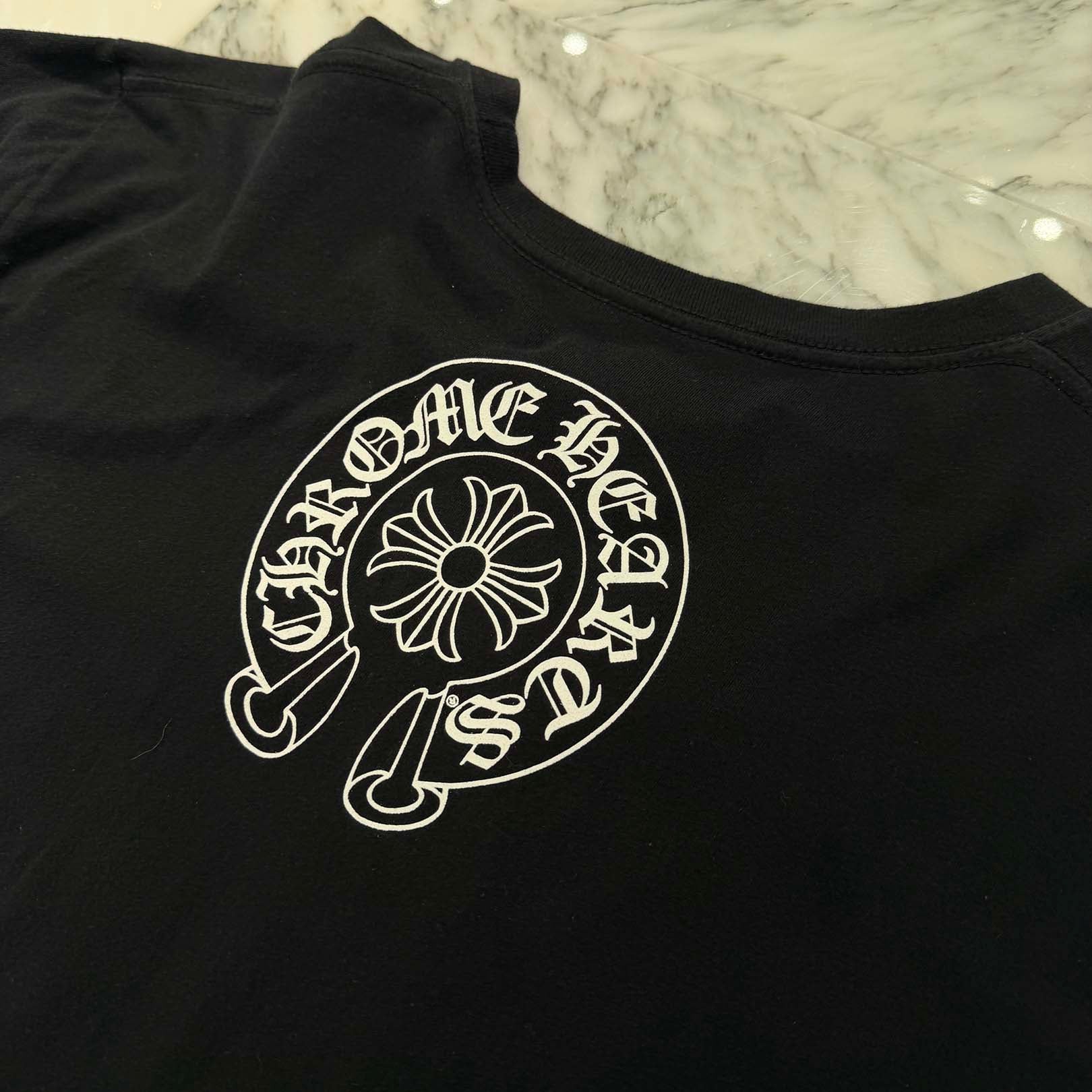 CHROME HEARTS Neck Logo Horseshoe Tee Size L クロムハーツ ネックロゴ ホースシュー Tシャツ サイズL