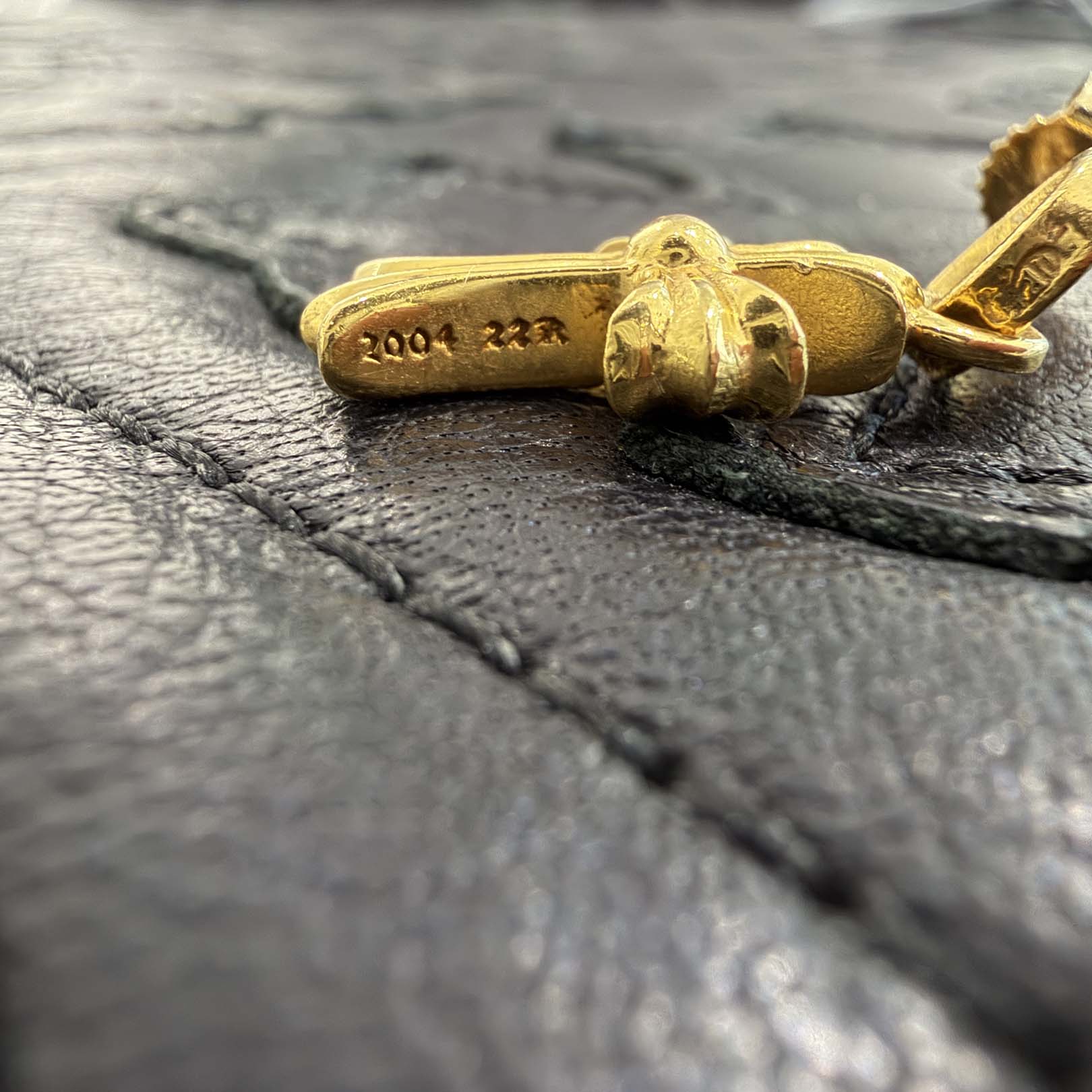 CHROME HEARTS 22K BABY FAT CROSS Earring Pave Diamond クロムハーツ