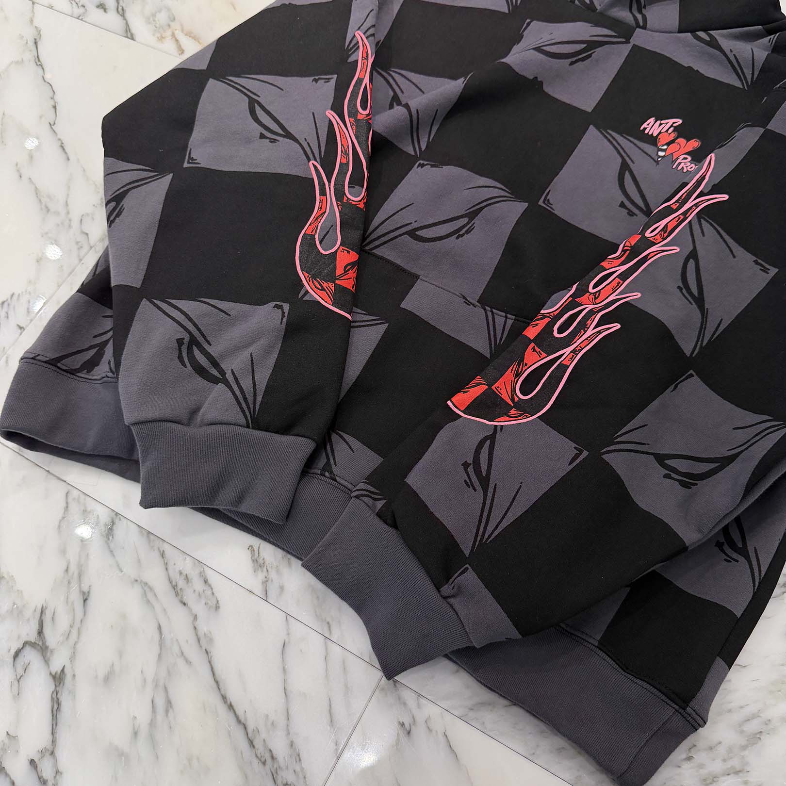 MATTY BOY 2025SS NY Exclusive ANTI PROMO 99 Eyes Flame Pullover Hoodie Size L マッティボーイ ニューヨーク限定 アンティ プロモ 99アイズ フレイム プルオーバーフーディ サイズL