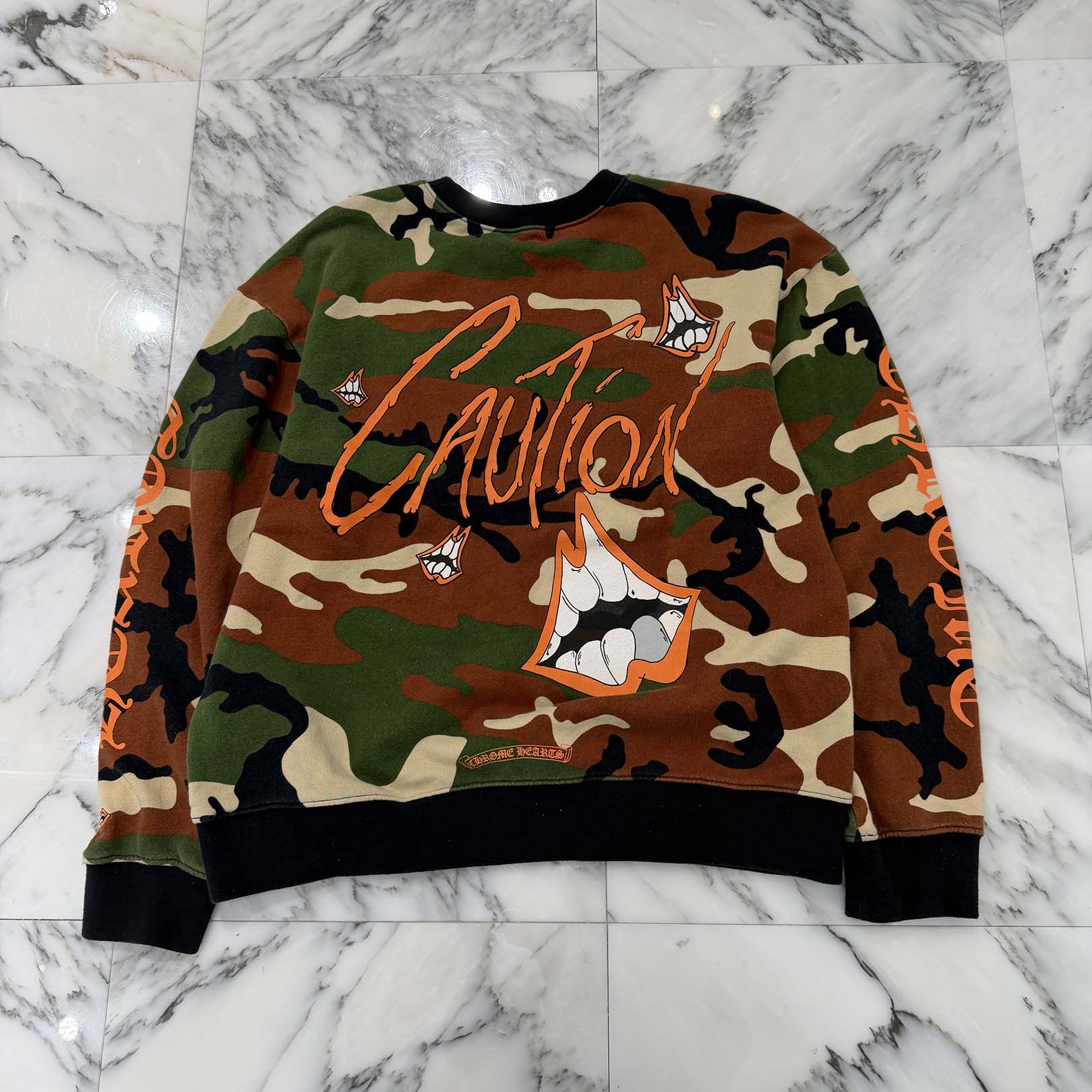 CHROME HEARTS × MATTY BOY 2022SS PPO CAUTION SWTSHRT Size XL クロムハーツ × マッティボーイ コーションスウェットシャツ サイズXL
