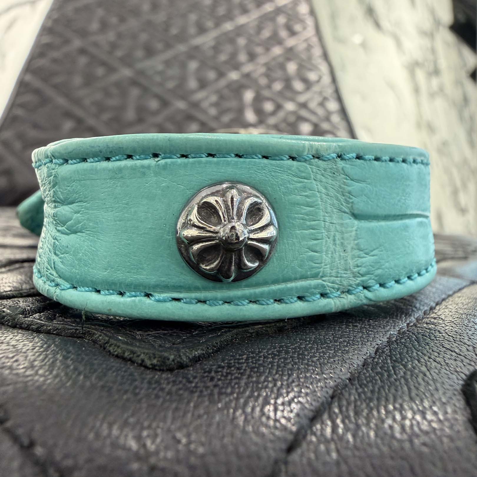 CHROME HEARTS ALLIGATOR Gunslinger Cross Ball Leather Bracelet クロムハーツ アリゲーター ガンスリンガー クロスボール レザーブレスレット
