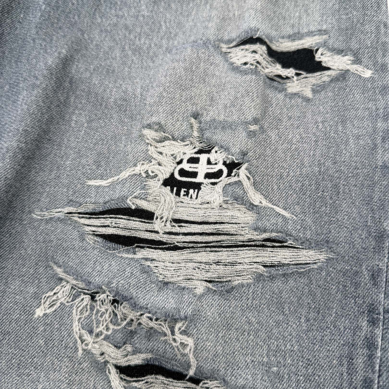 BALENCIAGA 2021AW Trompe L Oeil Jeans Wide Sweat Pants 675336 TLV86 Size M バレンシアガ トロンプルイユ ジーンズ転写 ワイドスウェットパンツ サイズM