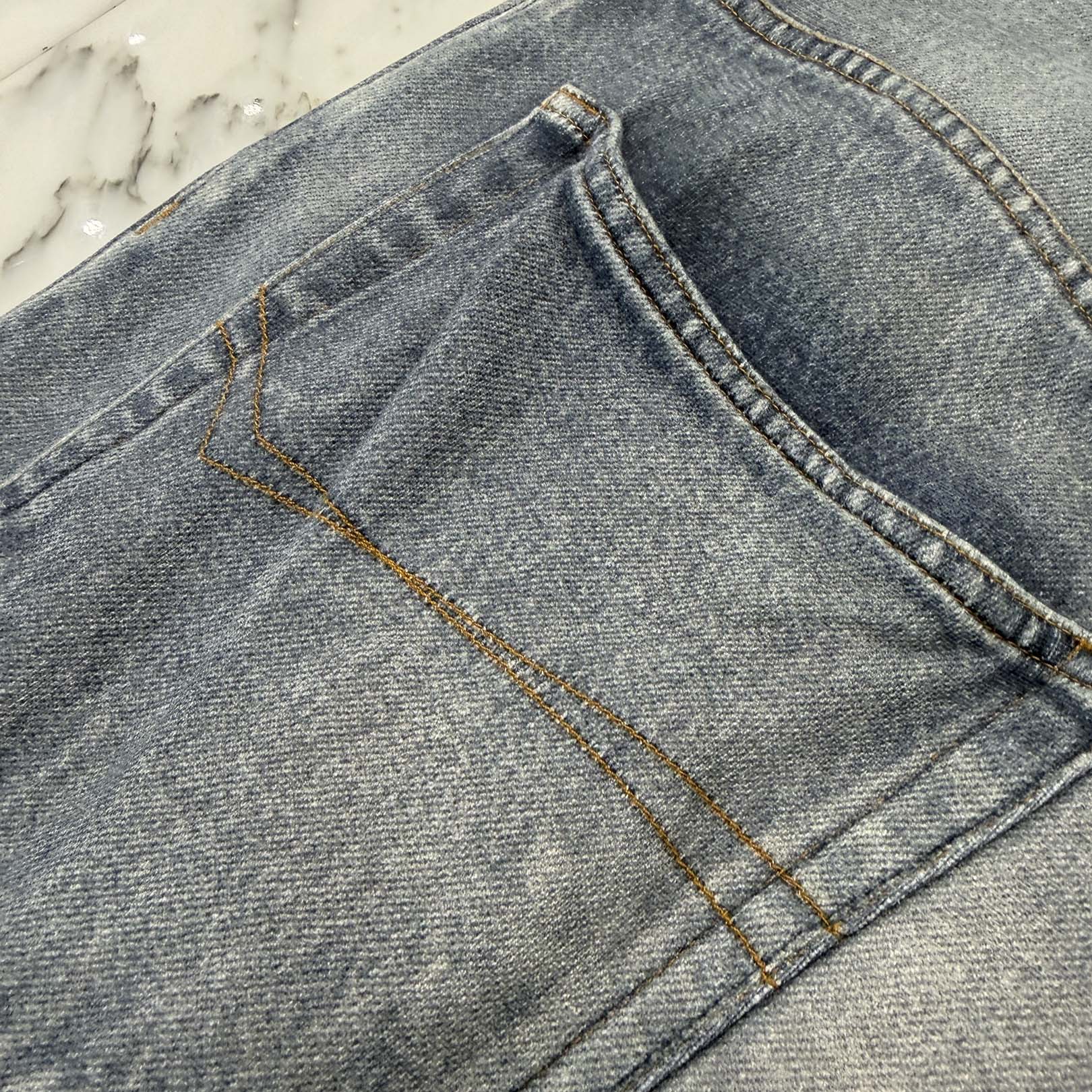 BALENCIAGA 2021AW Trompe L Oeil Jeans Wide Sweat Pants 675336 TLV86 Size M バレンシアガ トロンプルイユ ジーンズ転写 ワイドスウェットパンツ サイズM