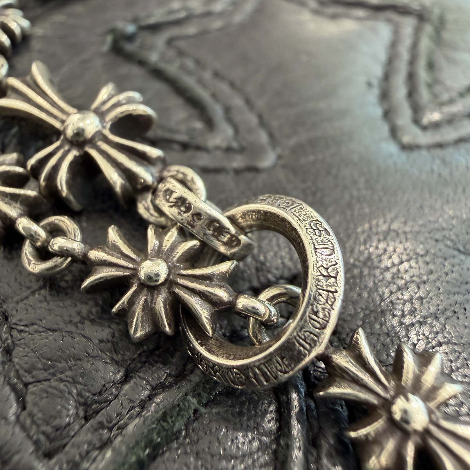 CHROME HEARTS Rosary Chalk CH Plus Chain Necklace Pave Diamond クロムハ―ツ ロザリオ チョーク CHプラス チェーン ネックレス パヴェダイアモンド