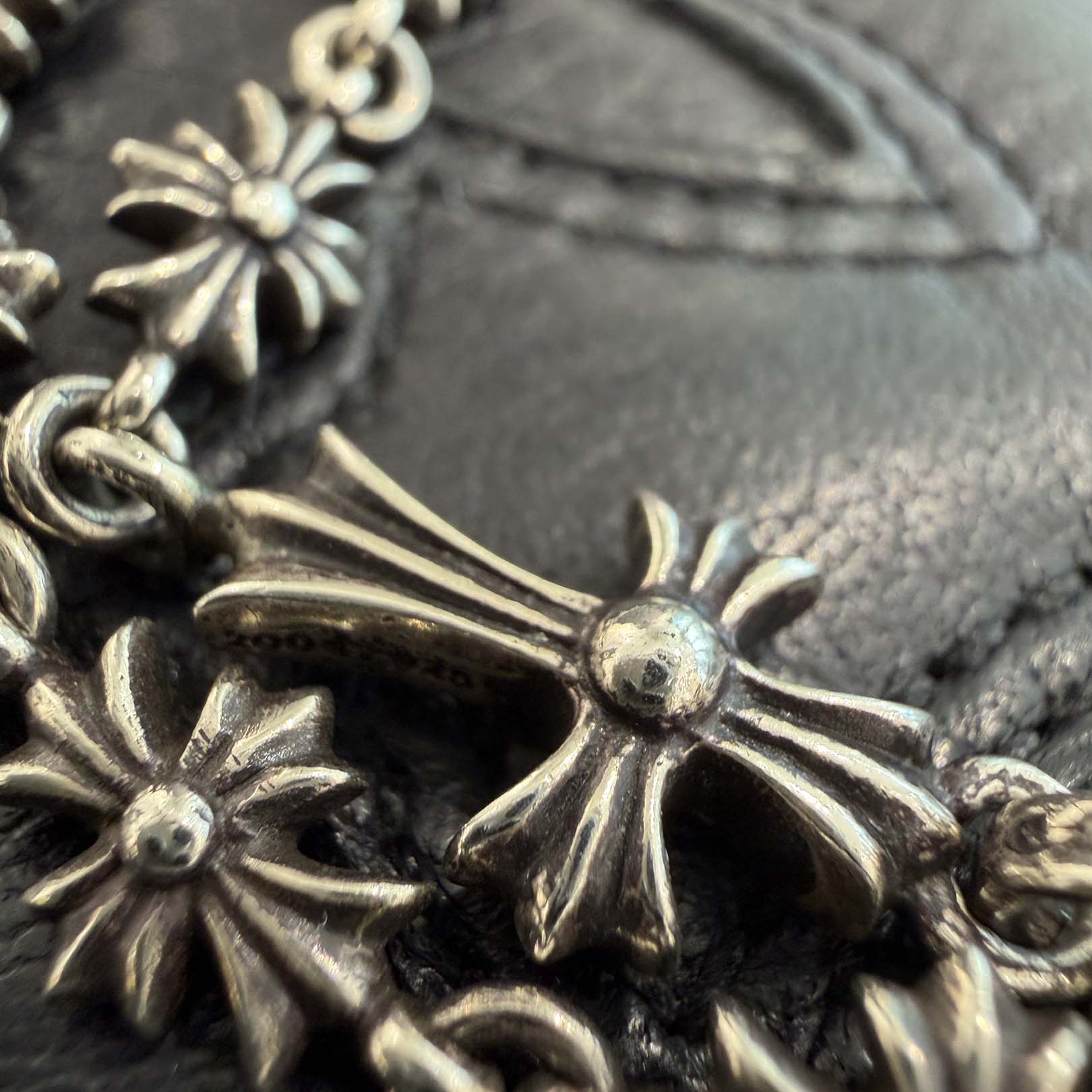 CHROME HEARTS Rosary Chalk CH Plus Chain Necklace Pave Diamond クロムハ―ツ ロザリオ チョーク CHプラス チェーン ネックレス パヴェダイアモンド