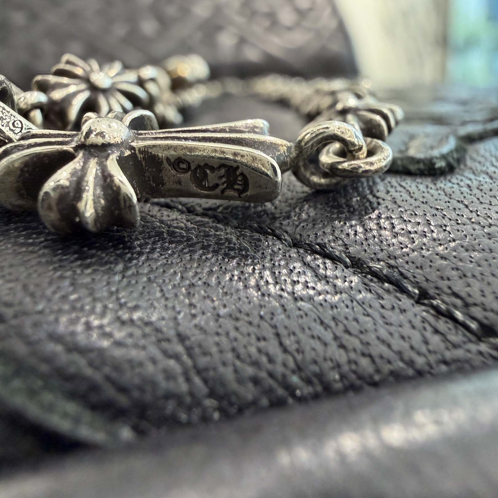 CHROME HEARTS Rosary Chalk CH Plus Chain Necklace Pave Diamond クロムハ―ツ ロザリオ チョーク CHプラス チェーン ネックレス パヴェダイアモンド