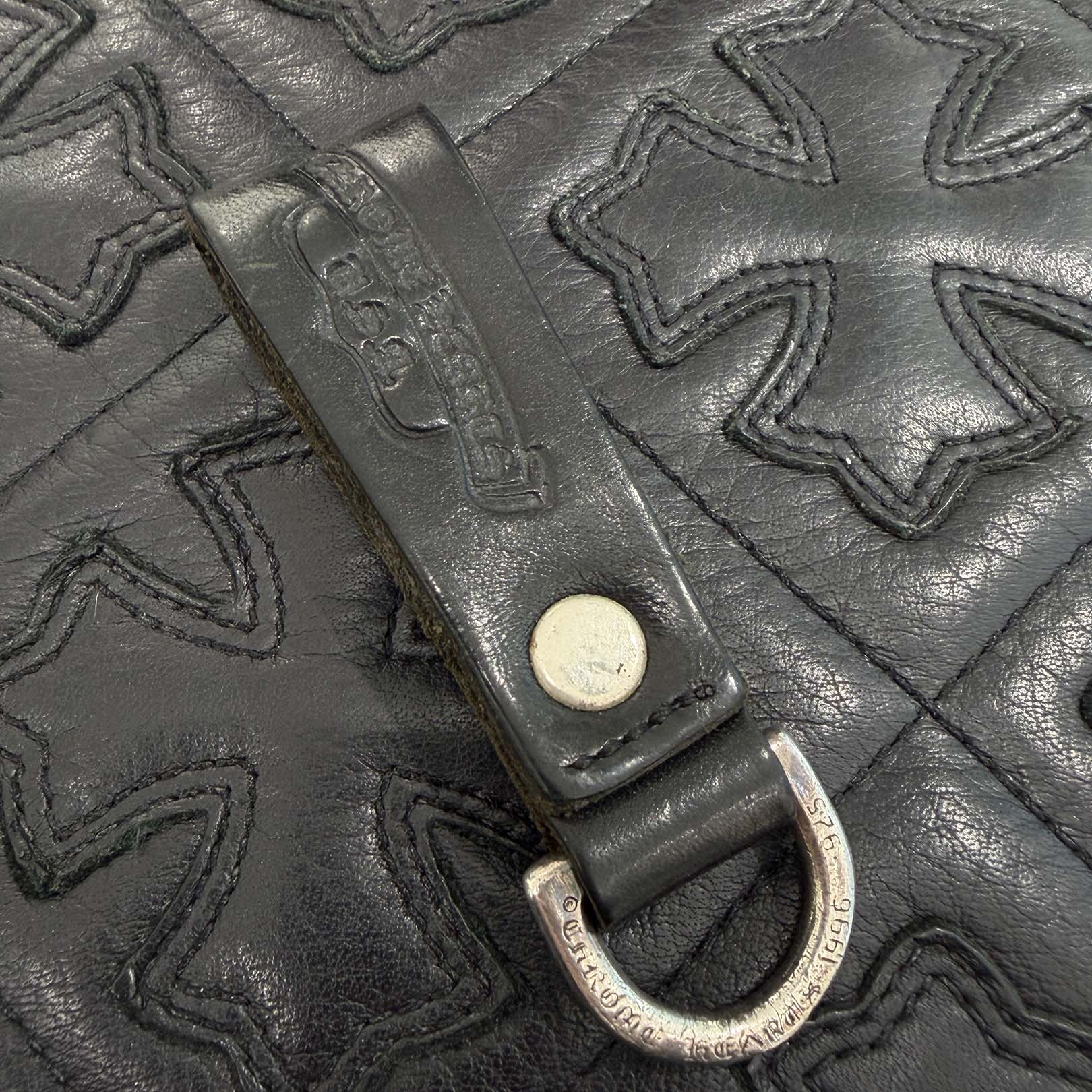 CHROME HEARTS Cross Ball Button Leather Belt Loop クロムハーツ