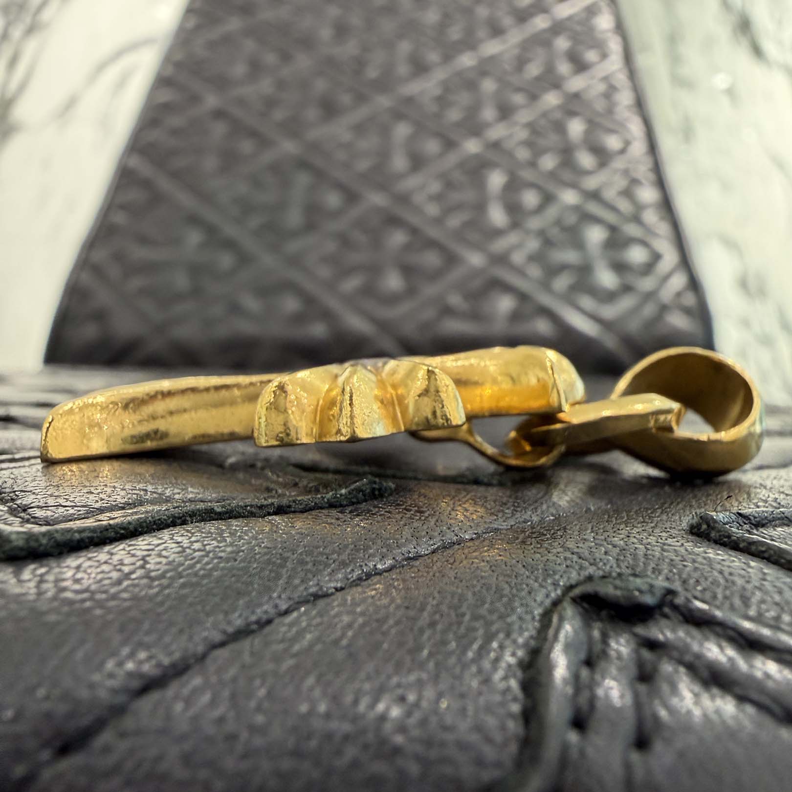 CHROME HEARTS 22K Small CH Cross Pave Diamond With Bail Pendent