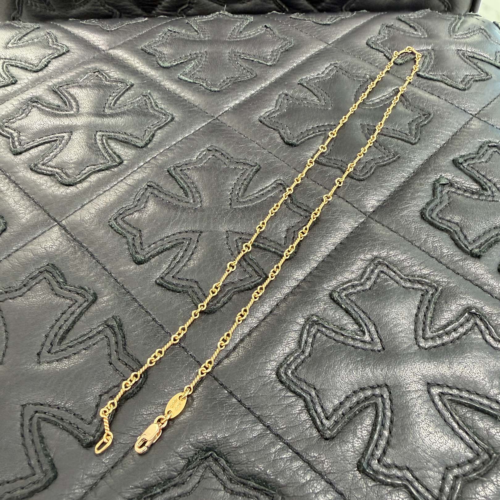 CHROME HEARTS 22K Twist Chain Necklace Size 16 Inch クロムハーツ 22K ツイストチェーン ネックレス サイズ16インチ