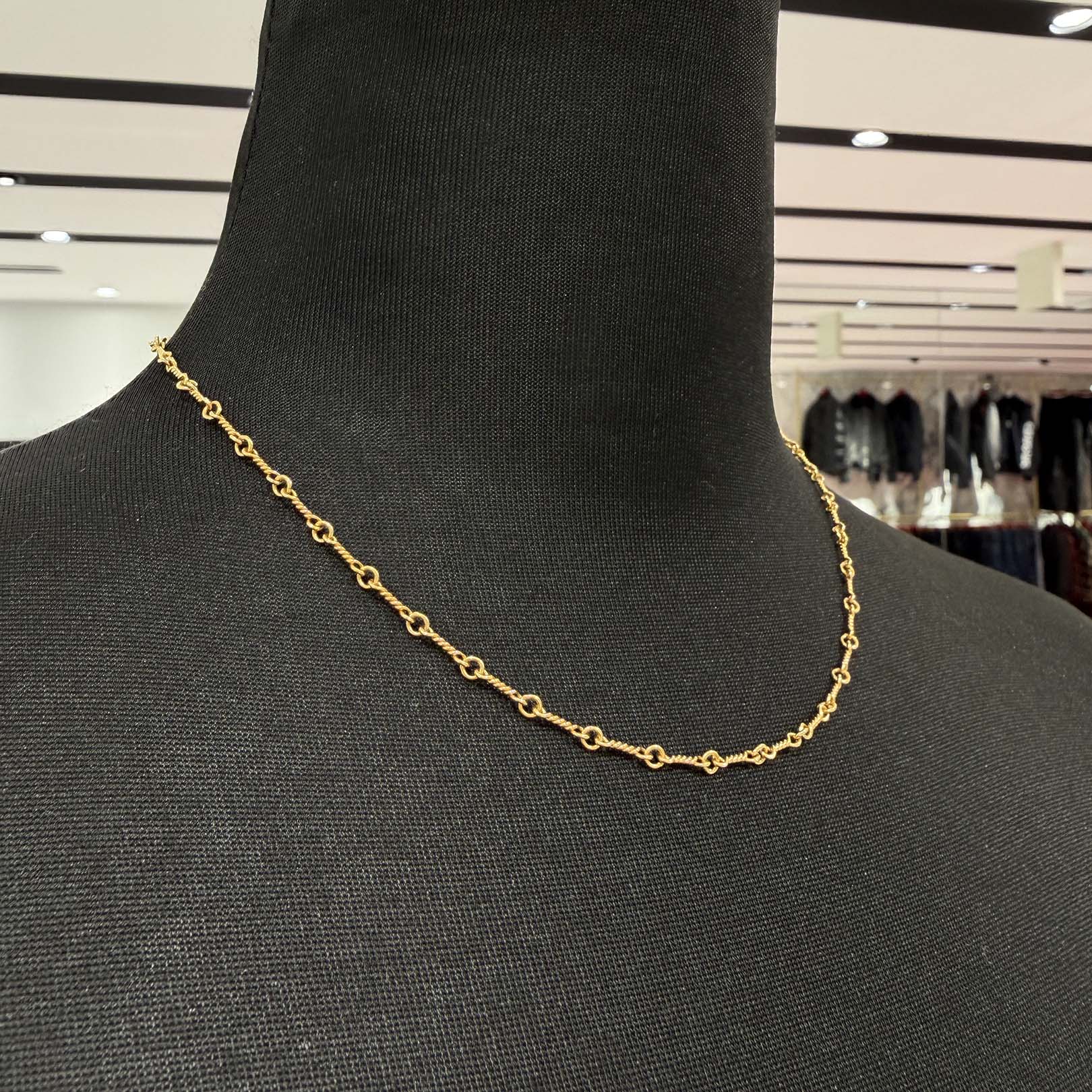 CHROME HEARTS 22K Twist Chain Necklace Size 16 Inch クロムハーツ 22K ツイストチェーン ネックレス サイズ16インチ