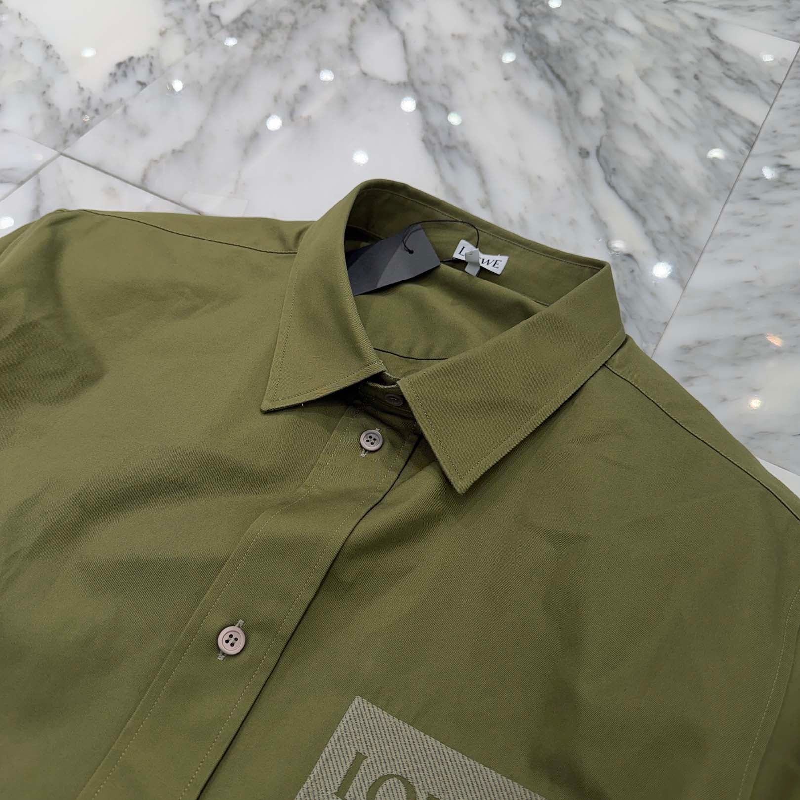 LOEWE 2024SS Embroidery Anagram Logo Shirt H526Y05X46 Size 40 ロエベ アナグラムロゴ刺繍 シャツ サイズ40