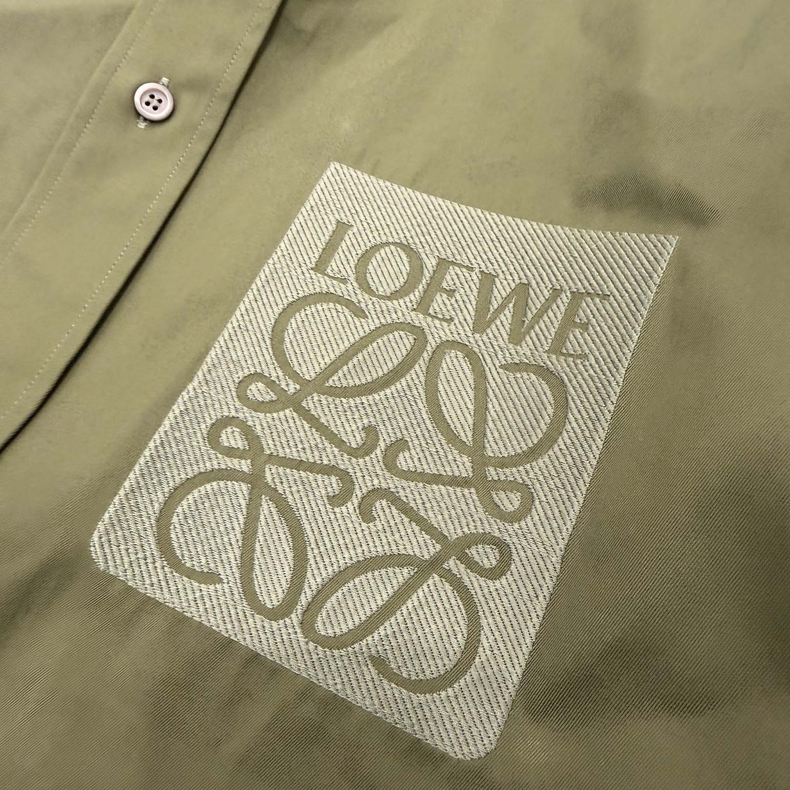 LOEWE 2024SS Embroidery Anagram Logo Shirt H526Y05X46 Size 40 ロエベ アナグラムロゴ刺繍 シャツ サイズ40