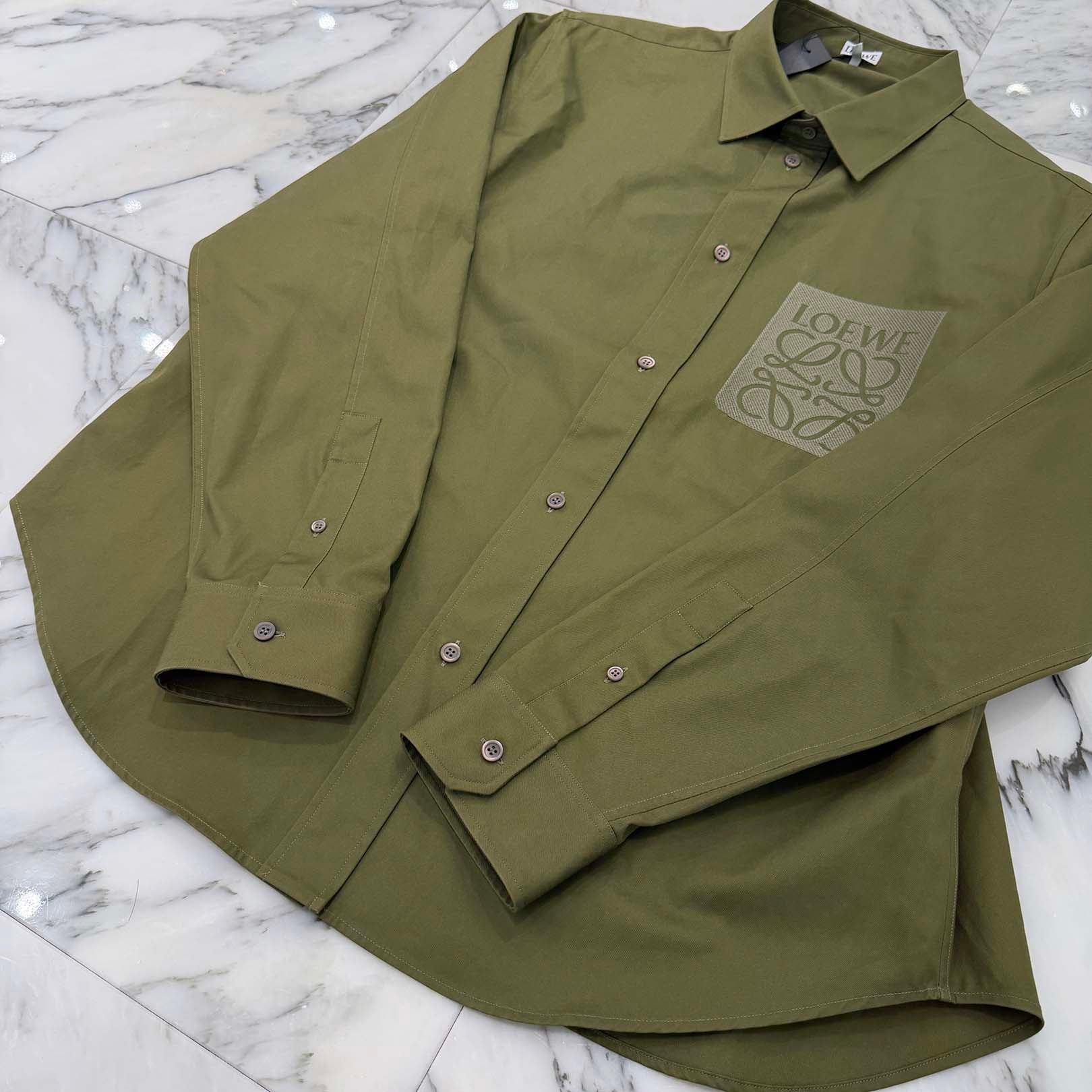 LOEWE 2024SS Embroidery Anagram Logo Shirt H526Y05X46 Size 40 ロエベ アナグラムロゴ刺繍 シャツ サイズ40