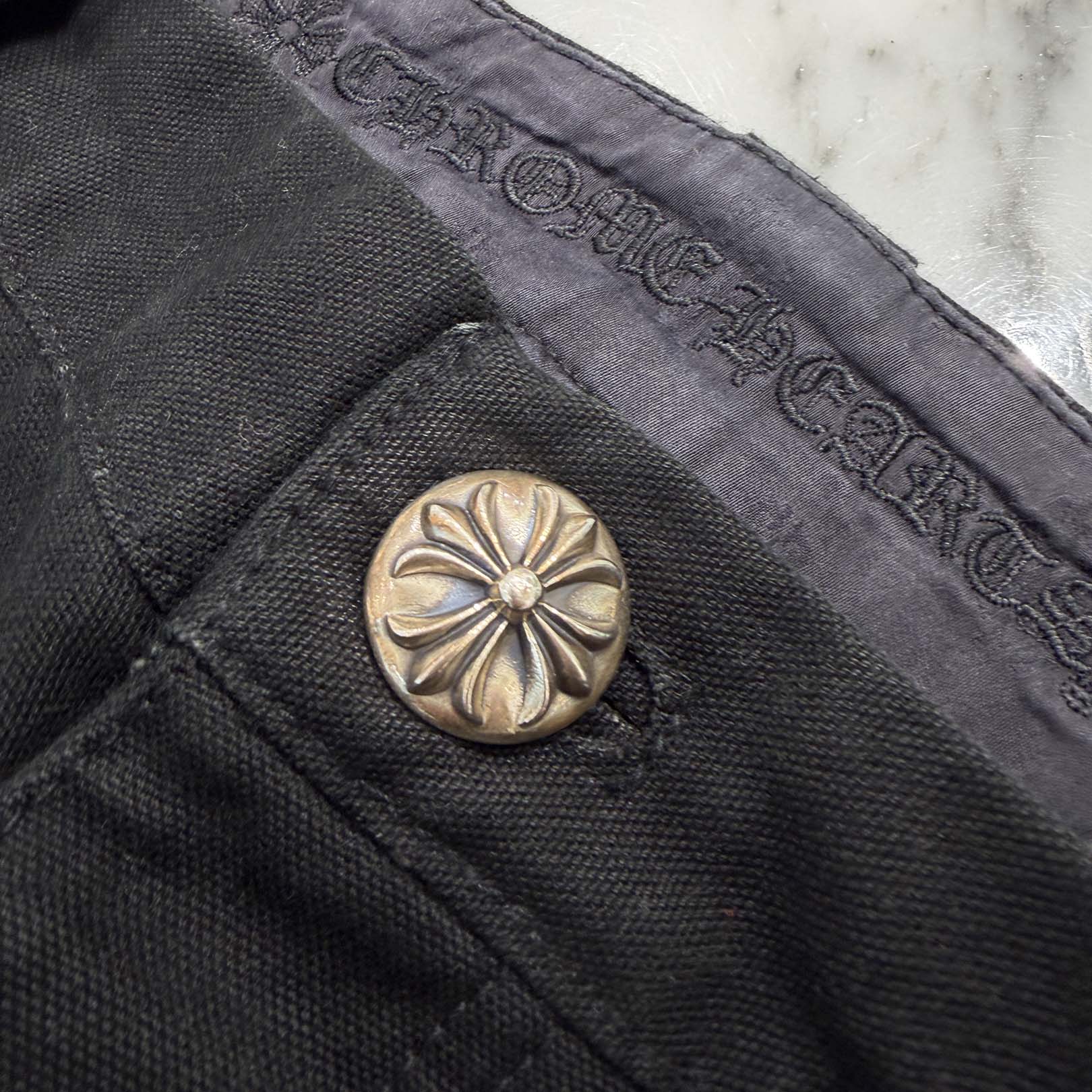 CHROME HEARTS Carpenter Cross Ball Button Denim Pants Size 32 クロムハーツ カーペンター クロスボールボタン デニムパンツ サイズ32